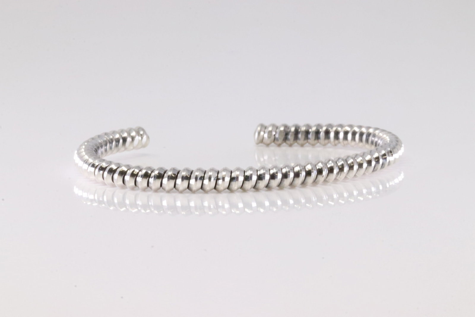 America Sterling Silver Solid Bracelet Cuff. - 2