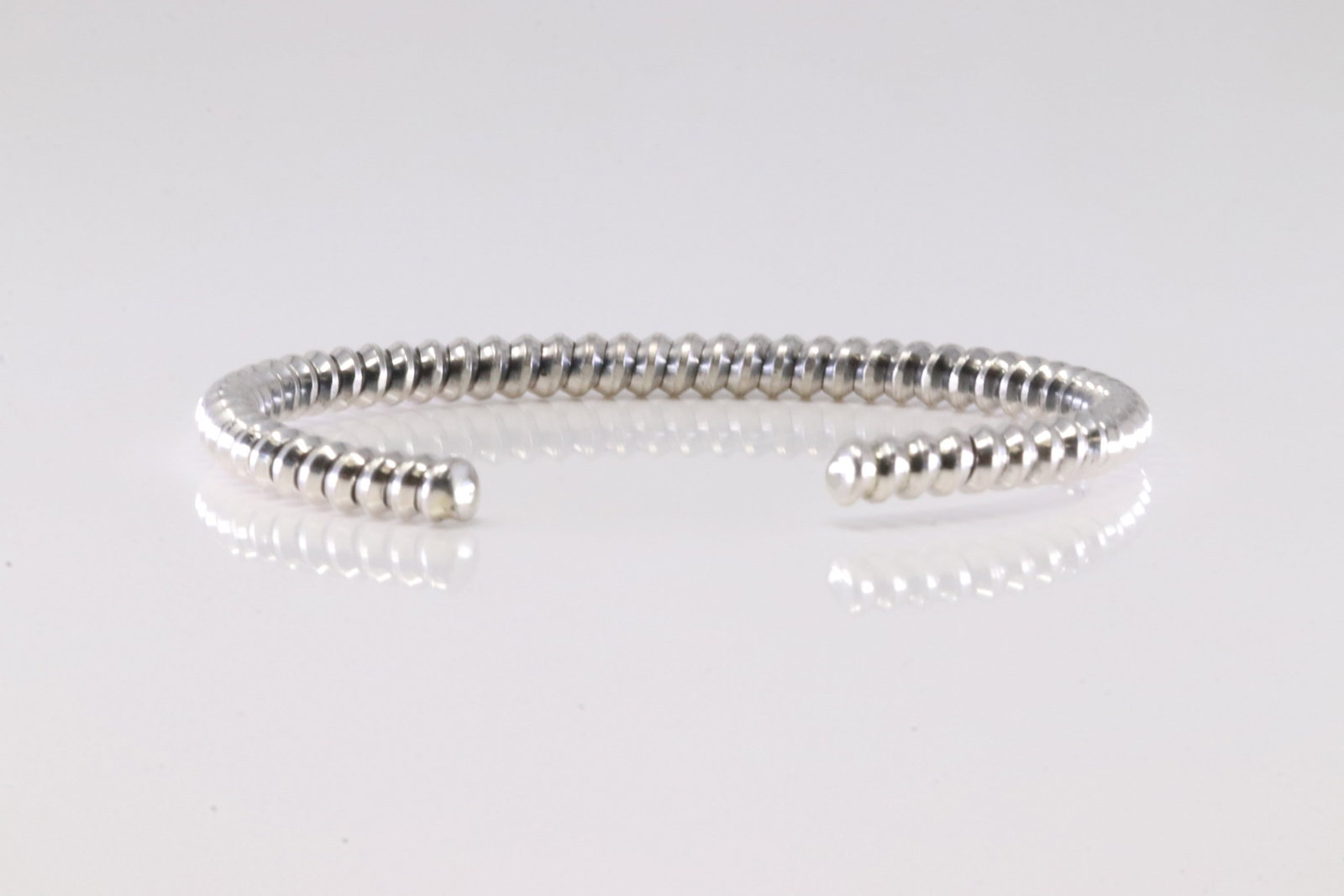 America Sterling Silver Solid Bracelet Cuff. - 4
