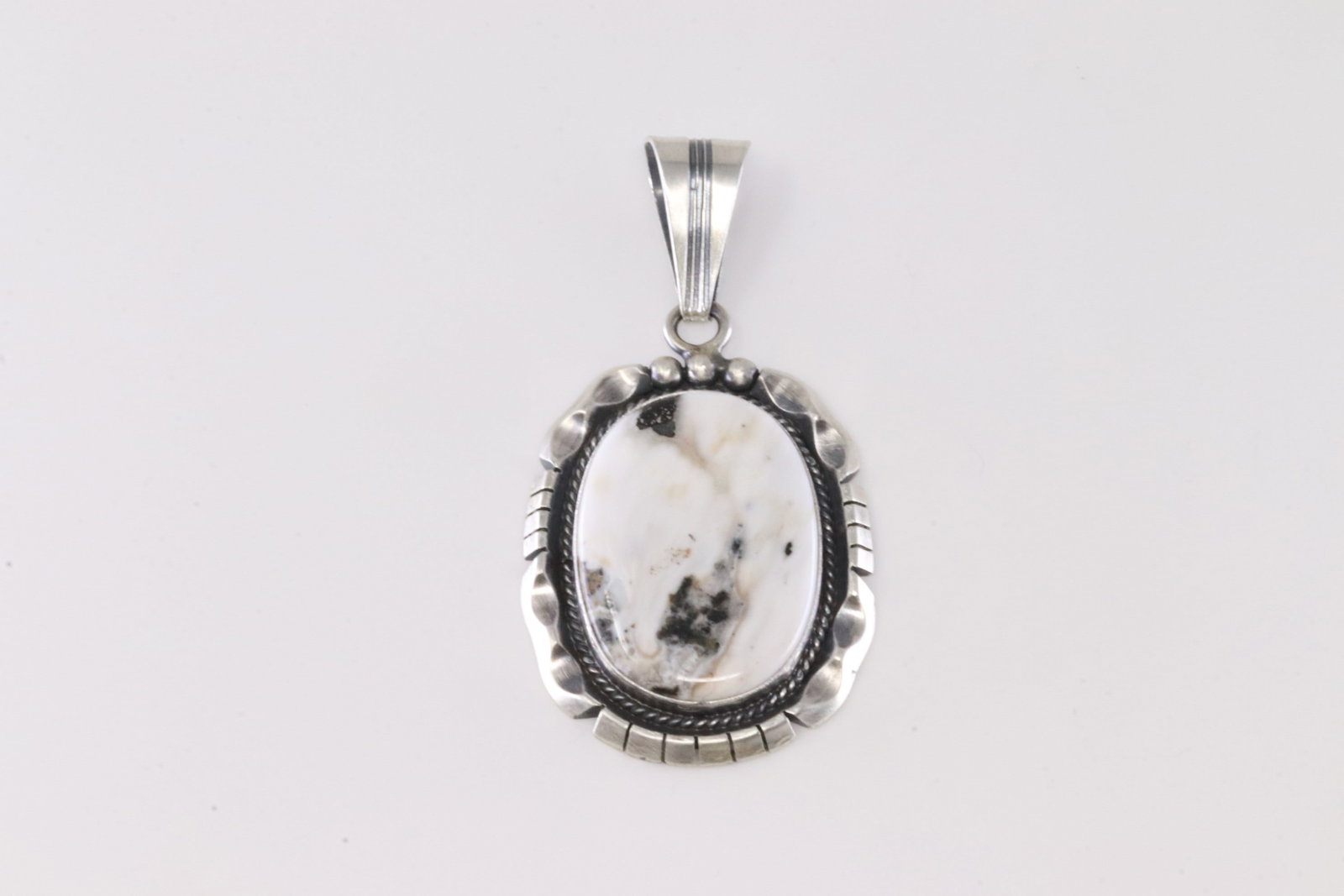 Native America Navajo Sterling Silver White Buffalo Pendant By Samuel Yellowhair. (1 of 3)