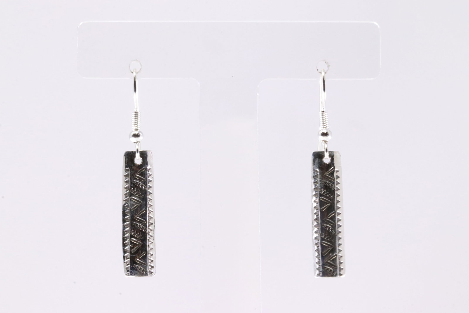 America Sterling Silver Solid Stamped Dangling Earring's.: This is a America Sterling Silver Solid Stamped Dangling Earring's.