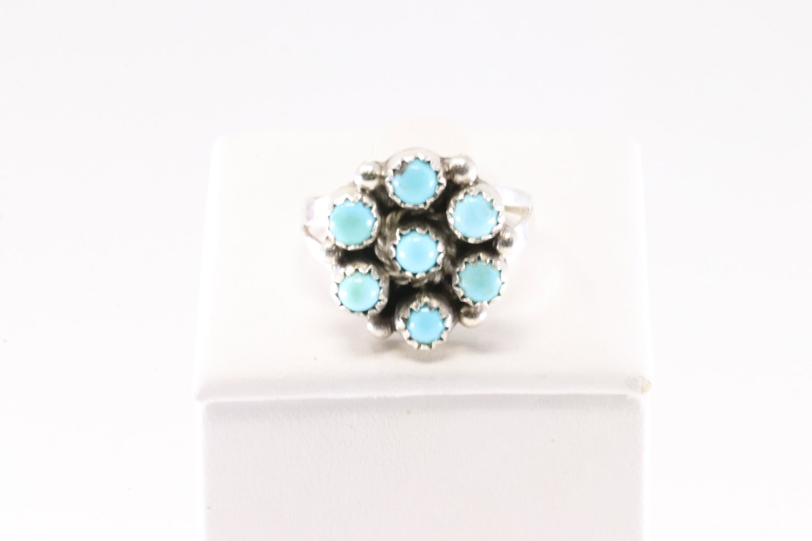 Native America Navajo Sterling Silver Turquoise Ring By MR.: This is a Native America Navajo Sterling Silver Turquoise Ring By MR. Stamp MR. Ring Size: 8.75.