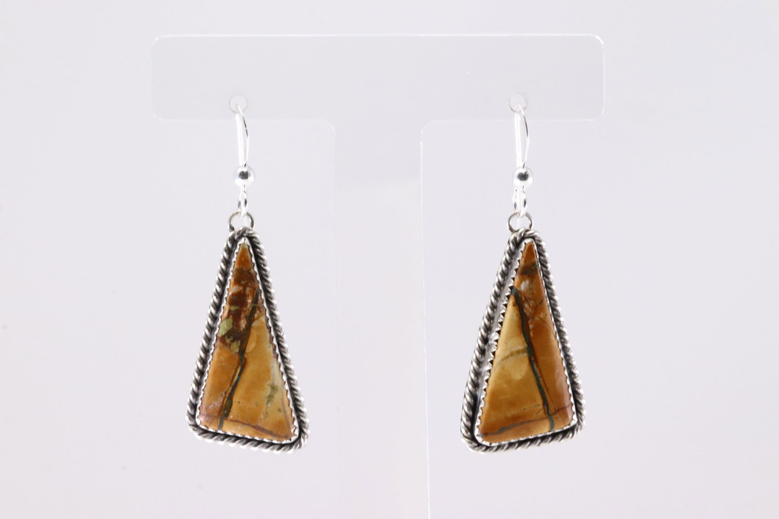 Native America Navajo Sterling Silver Boulder Turquoise Dangling Earring's By Virginia Becenti.: This is a Native America Navajo Sterling Silver Boulder Turquoise Dangling Earring's By Virginia Becenti. Stamp Virginia B.