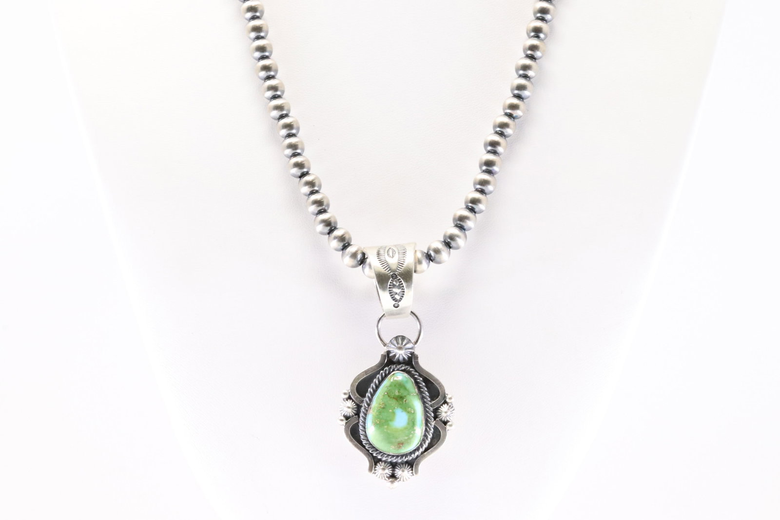 Native America Navajo Sterling Silver Sonora Gold Turquoise Pendant By Tom Lewis. With Sterling (1 of 4)