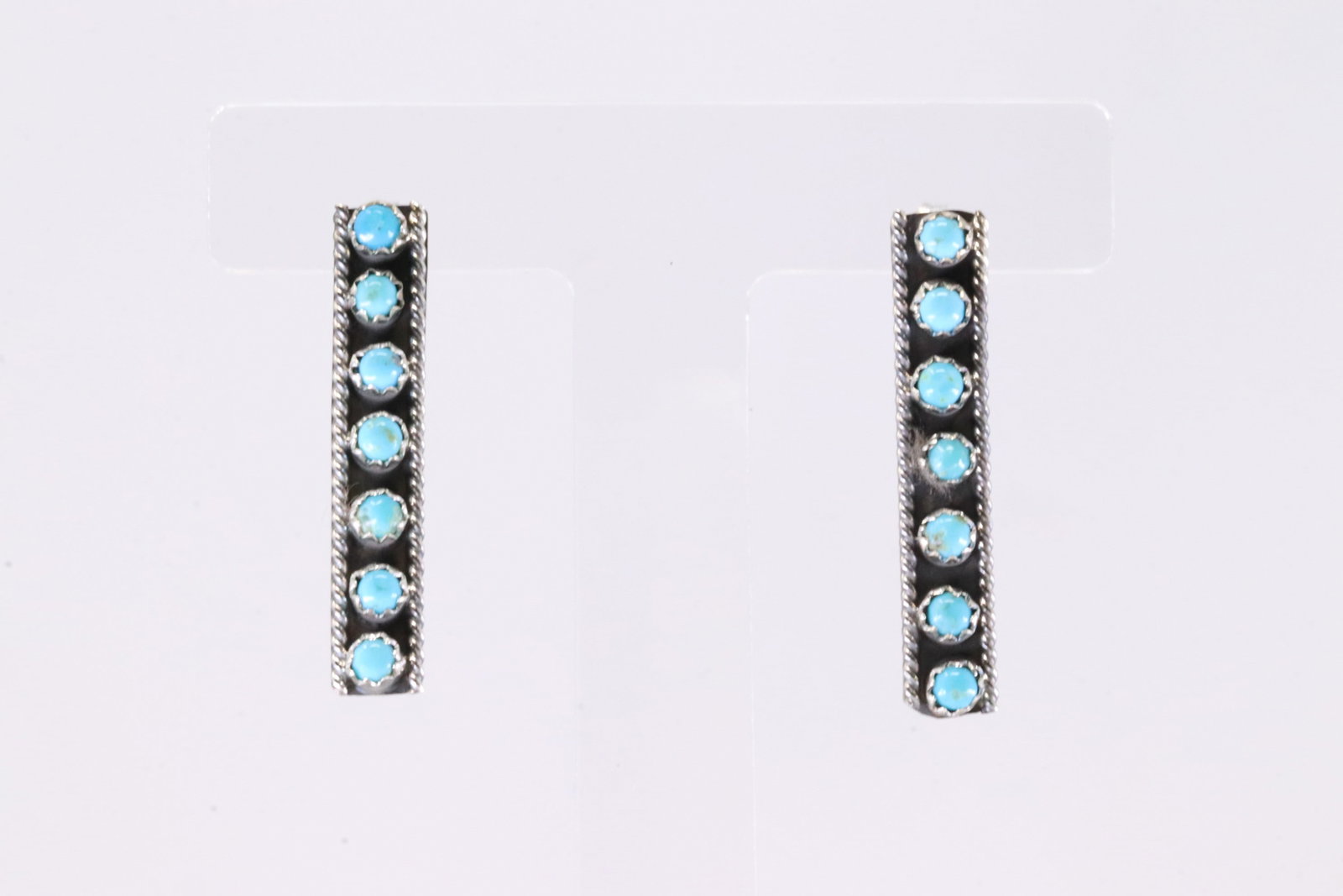 America Navajo Sterling Silver Turquoise Post Earring's. (1 of 4)