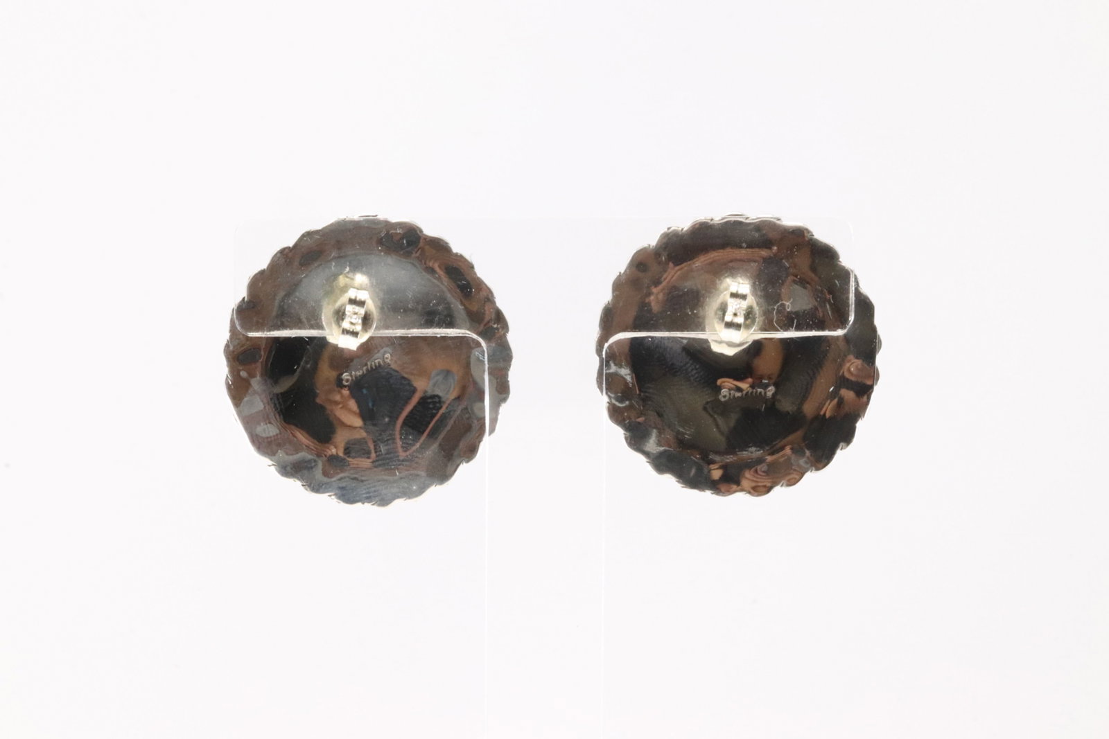 America Sterling Silver Solid Post Earring's. - 3