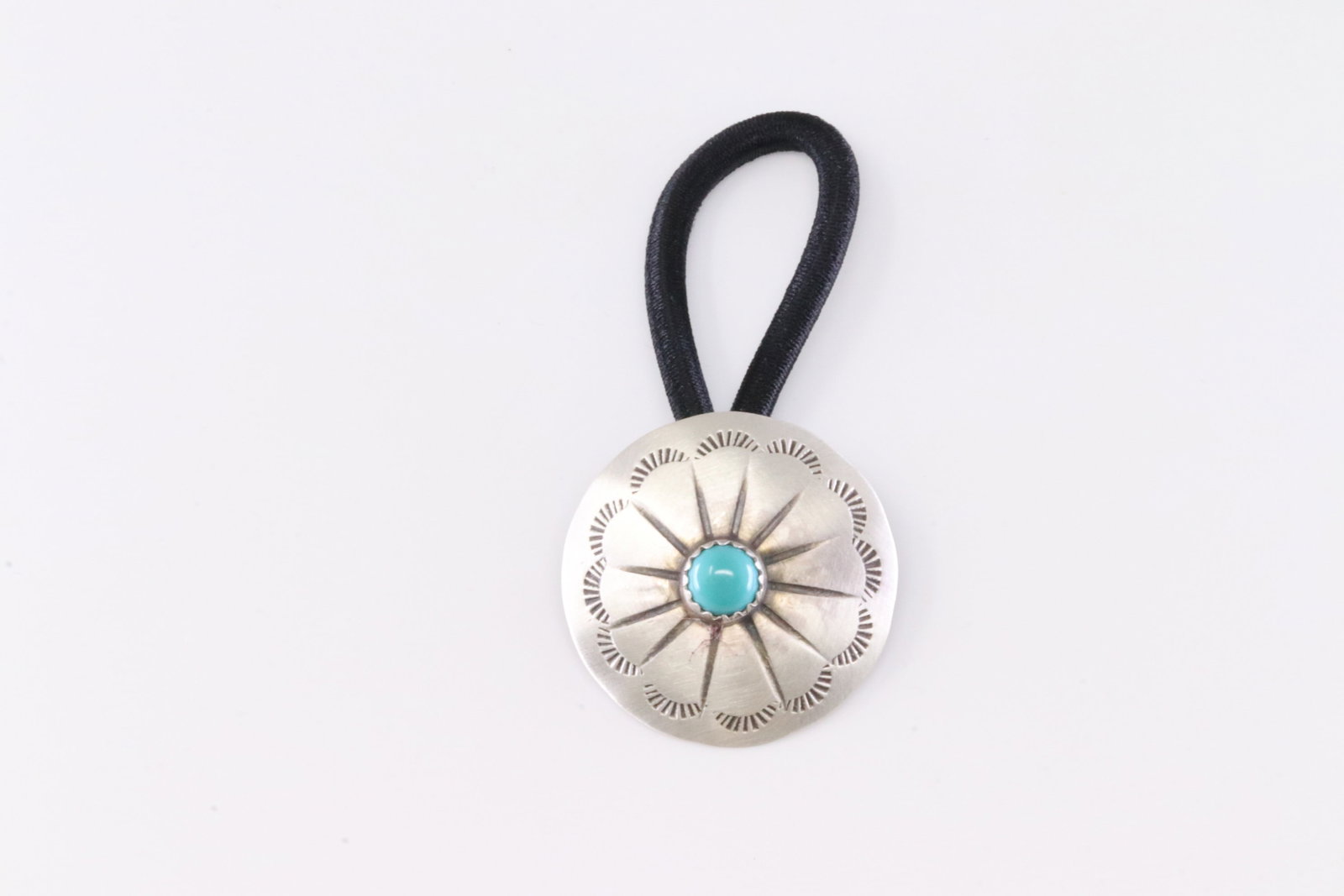 America Sterling Silver Turquoise Concho Hair Tie. (1 of 3)