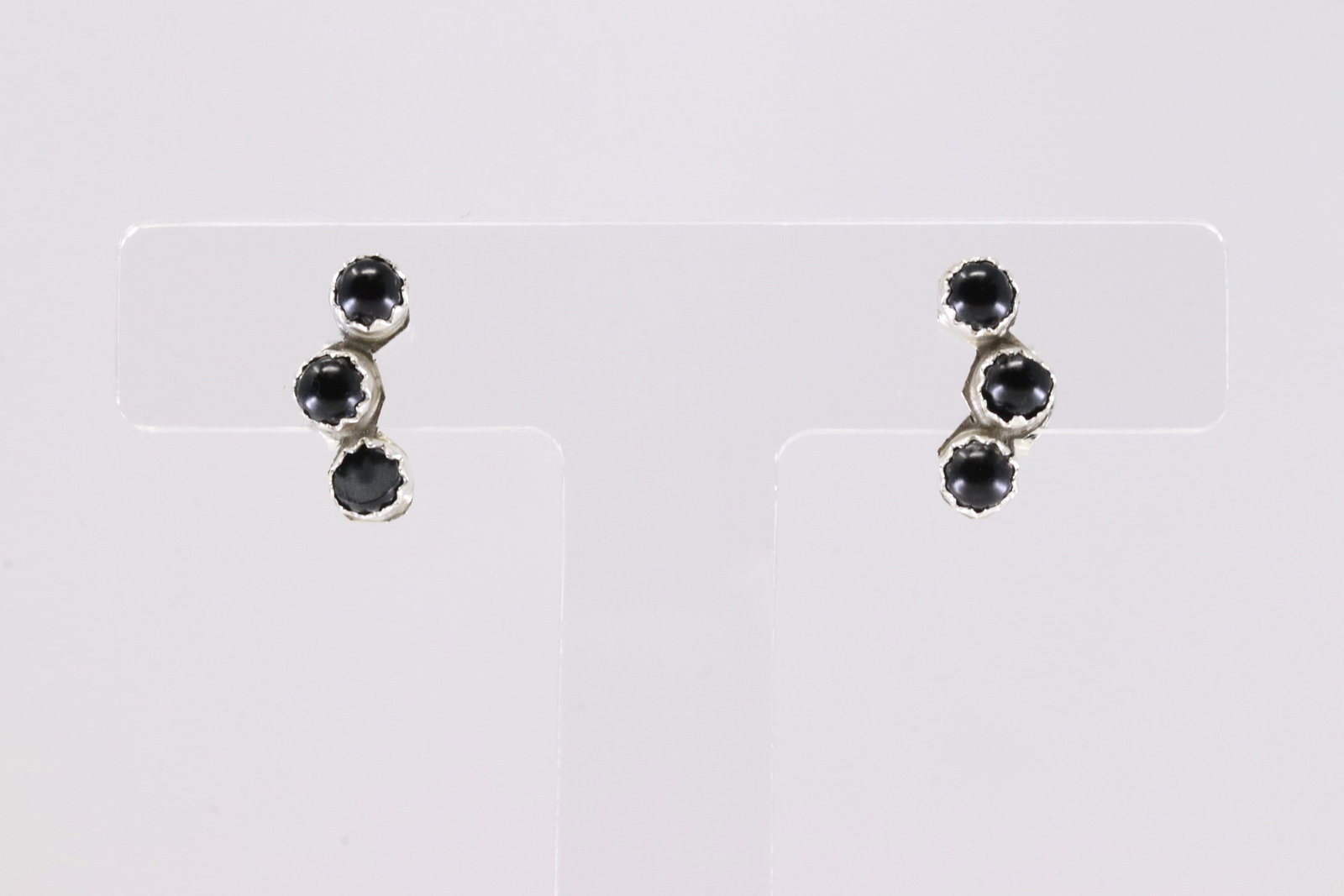 America Sterling Silver Black Onyx Post Earring's. (1 of 3)