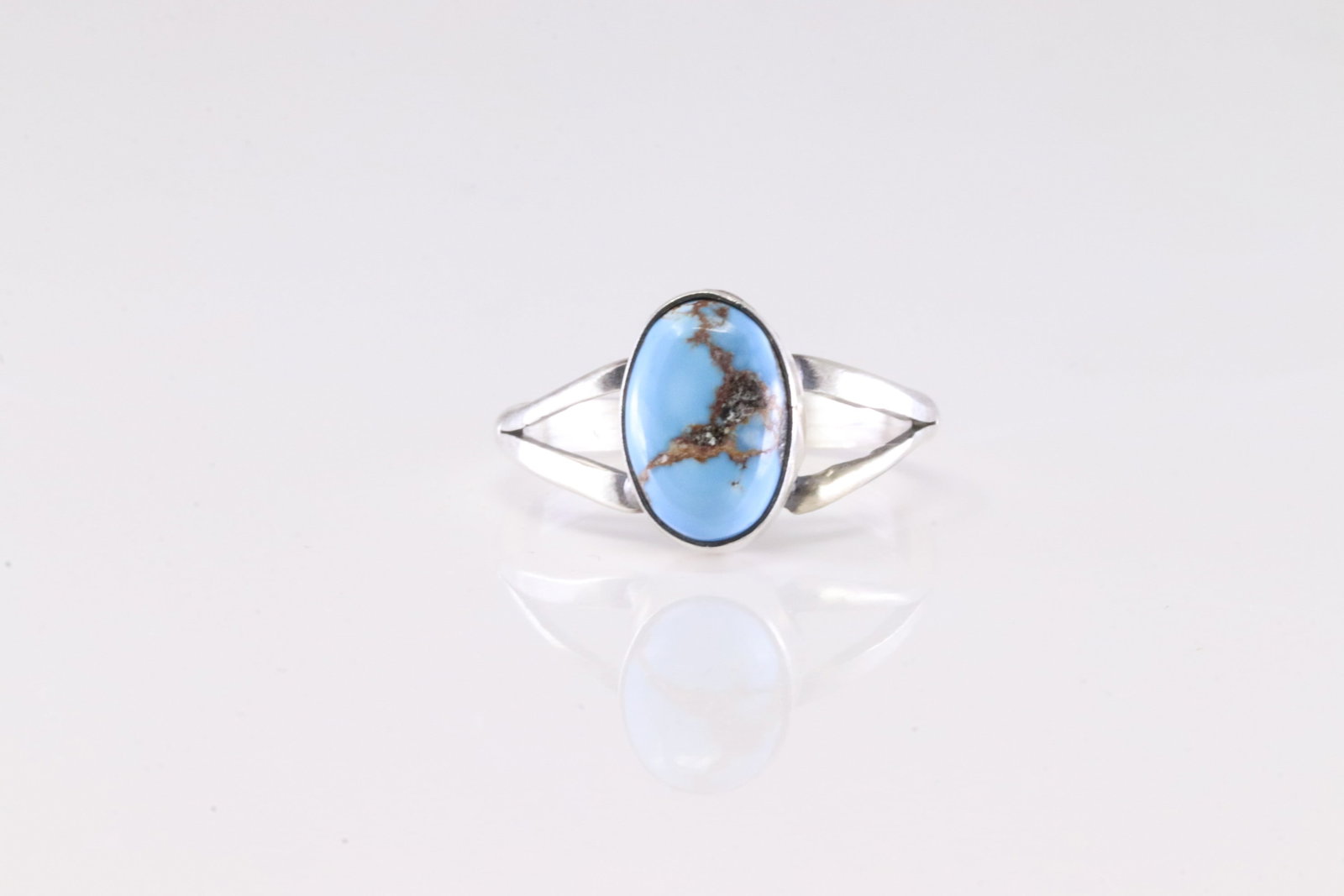 Native America Navajo Sterling Silver Golden Hill Turquoise Ring By Genevieve Francisco. (1 of 3)