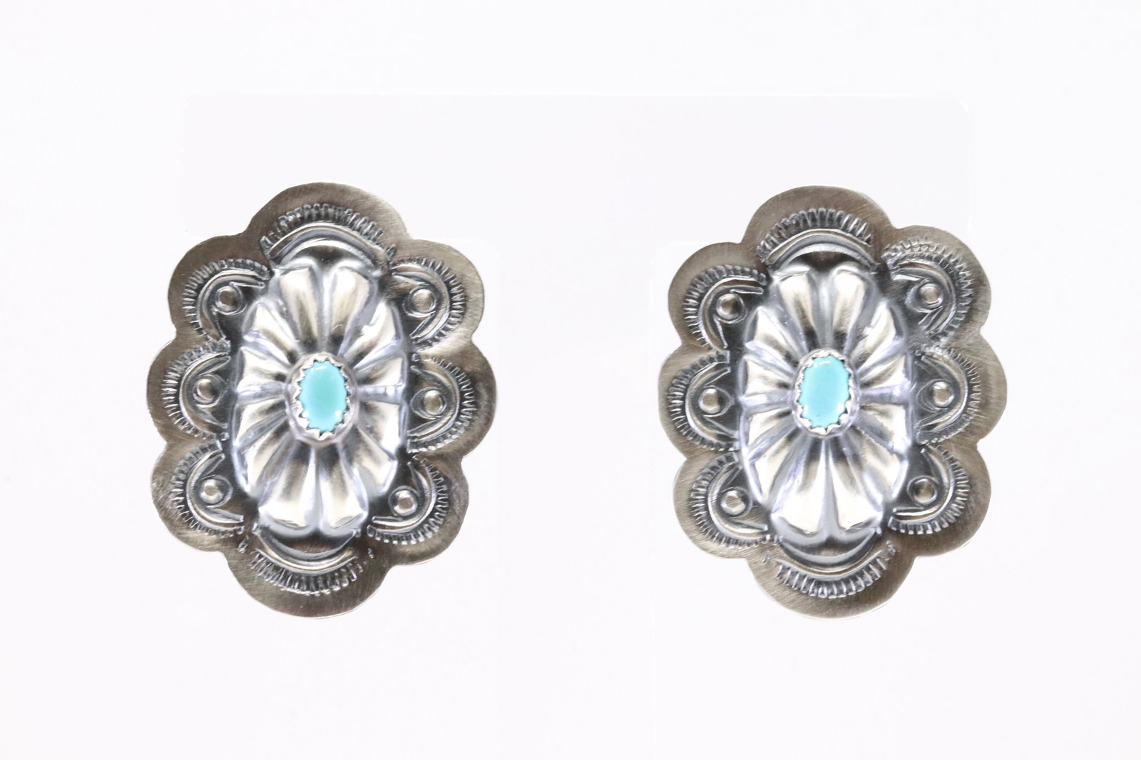 America Sterling Silver Turquoise Post Earring's. (1 of 4)
