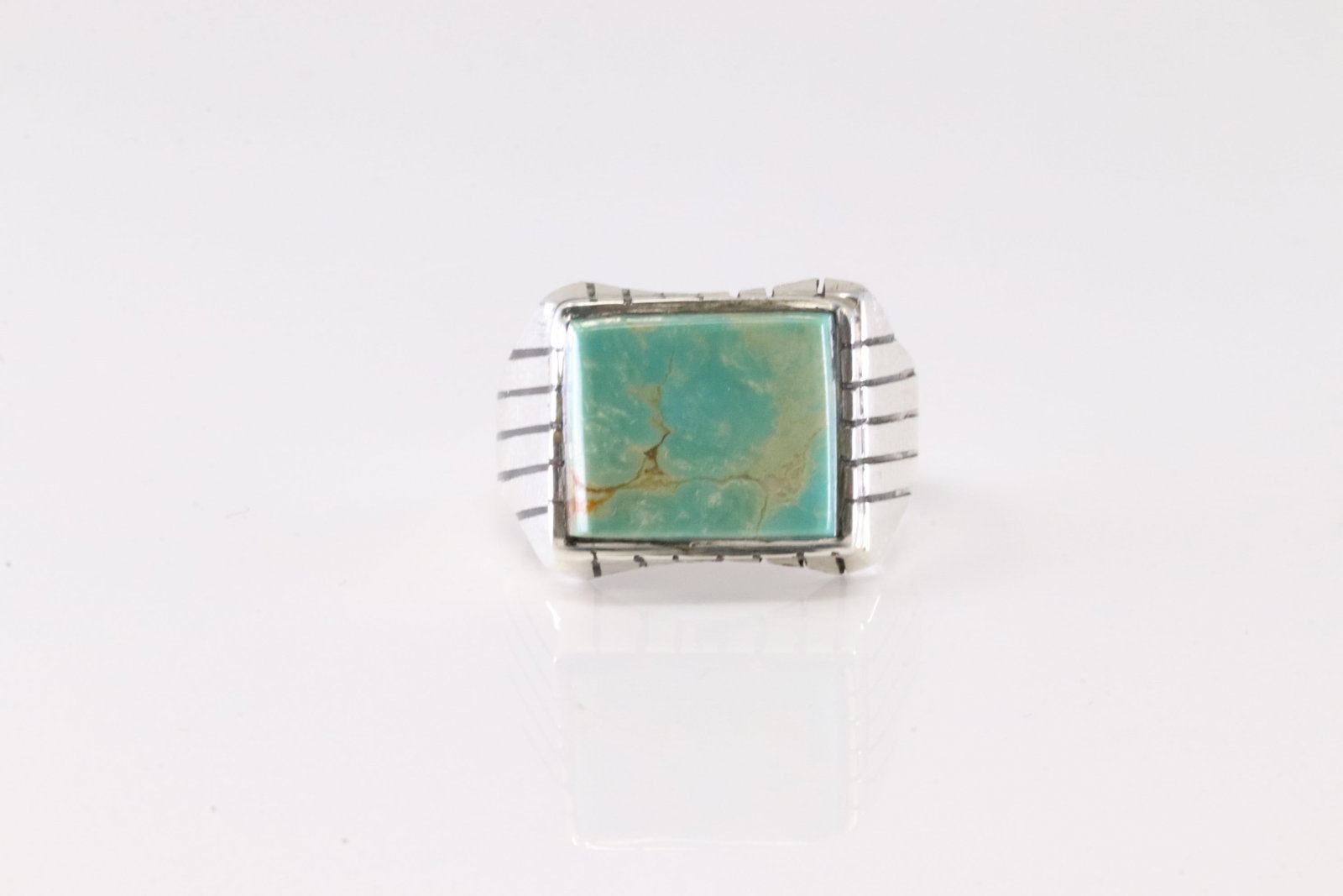 Native America Navajo Sterling Silver Turquoise Ring By R. (1 of 4)