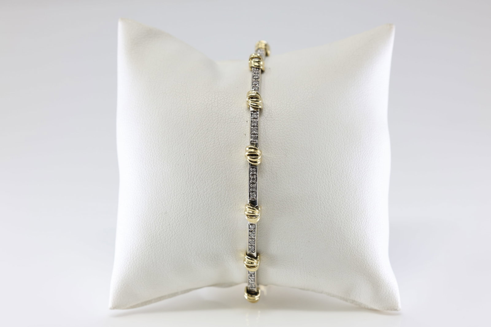 Diamond Bracelet 14Kt.: Ladies 14Kt Yellow Gold Diamond Bracelet. This Charming Bracelet has White & Yellow Gold With Round Sparkling Diamonds. Diamond Weight Approx: 0.50ctw. Bracelet Length: 15.00. Total Weight: 11.45
