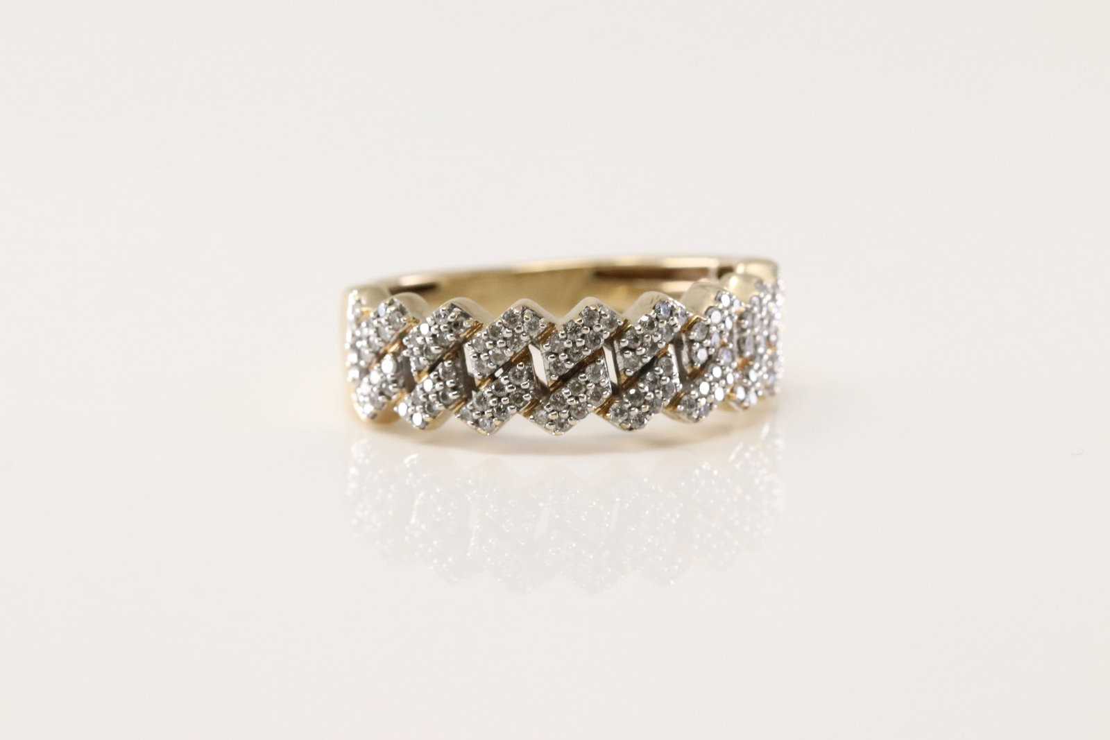 Diamond Cuban Ring 10Kt. - 2