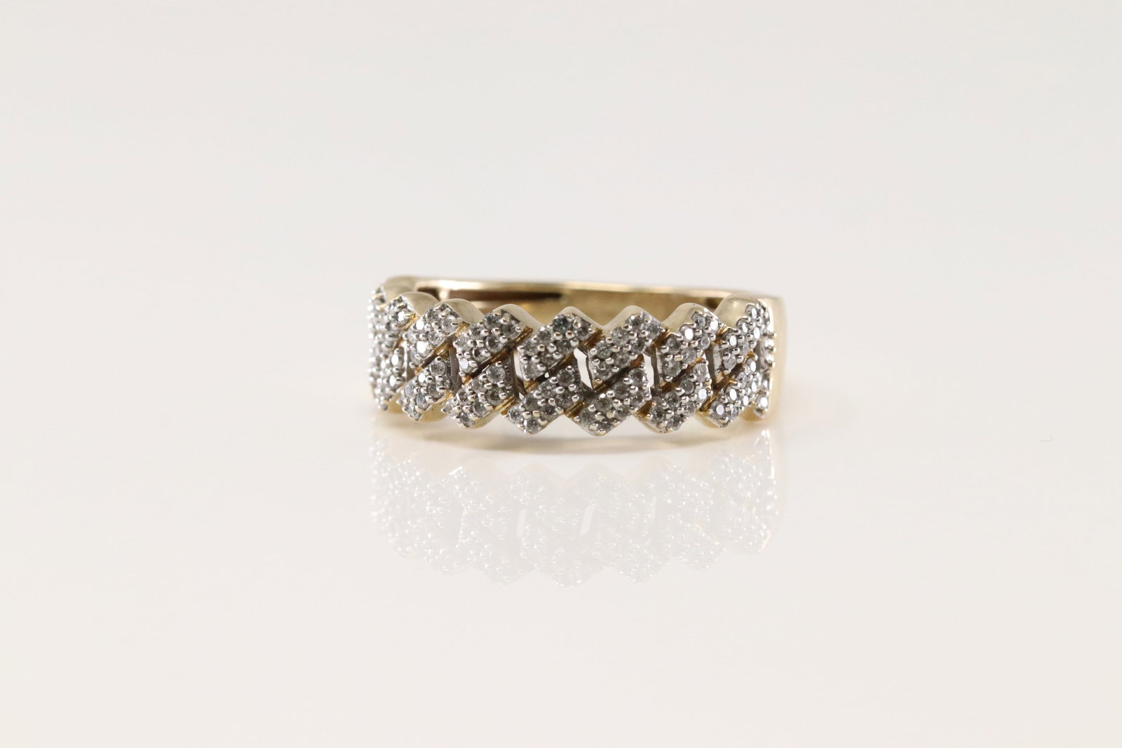 Diamond Cuban Ring 10Kt. - 3