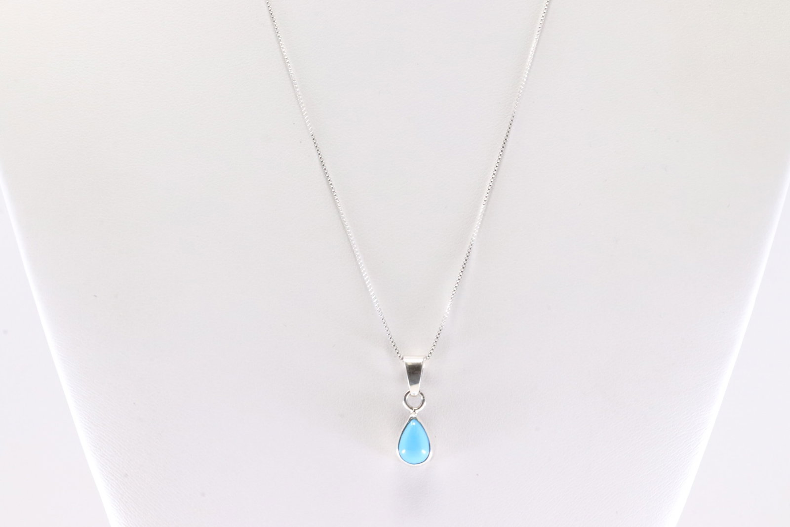 Native America Navajo Sterling Silver Turquoise Pendant By S. With A 925 Necklace. (1 of 4)