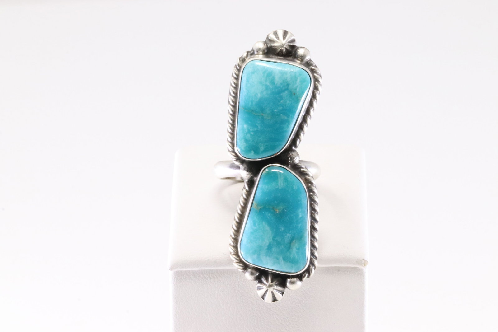 Native America Navajo Sterling Silver Turquoise Ring By Eugene Belone. (1 of 4)