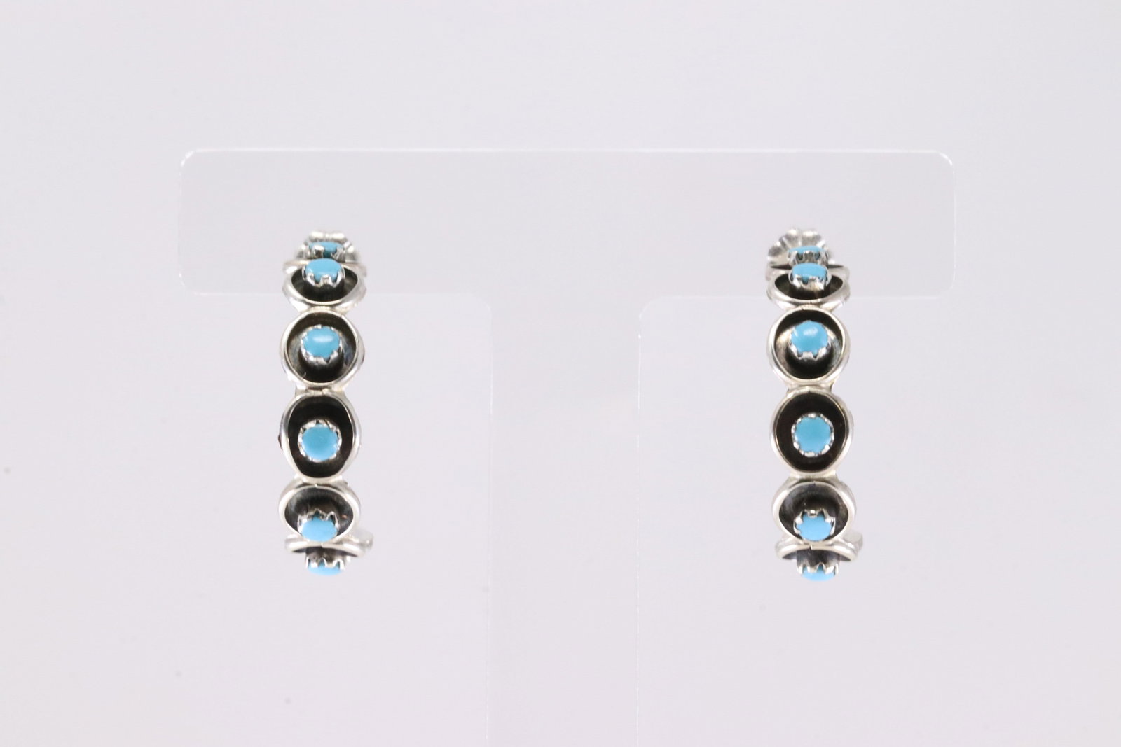 America Sterling Silver Turquoise Hoop Earring's.: This is a America Sterling Silver Turquoise Hoop Earring's.