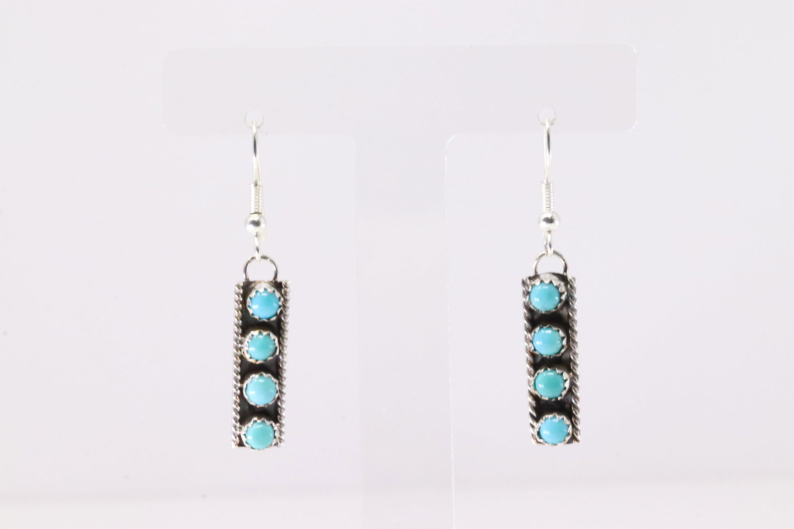 America Sterling Silver Turquoise Dangling Earring's.: This is a America Sterling Silver Turquoise Dangling Earring's.