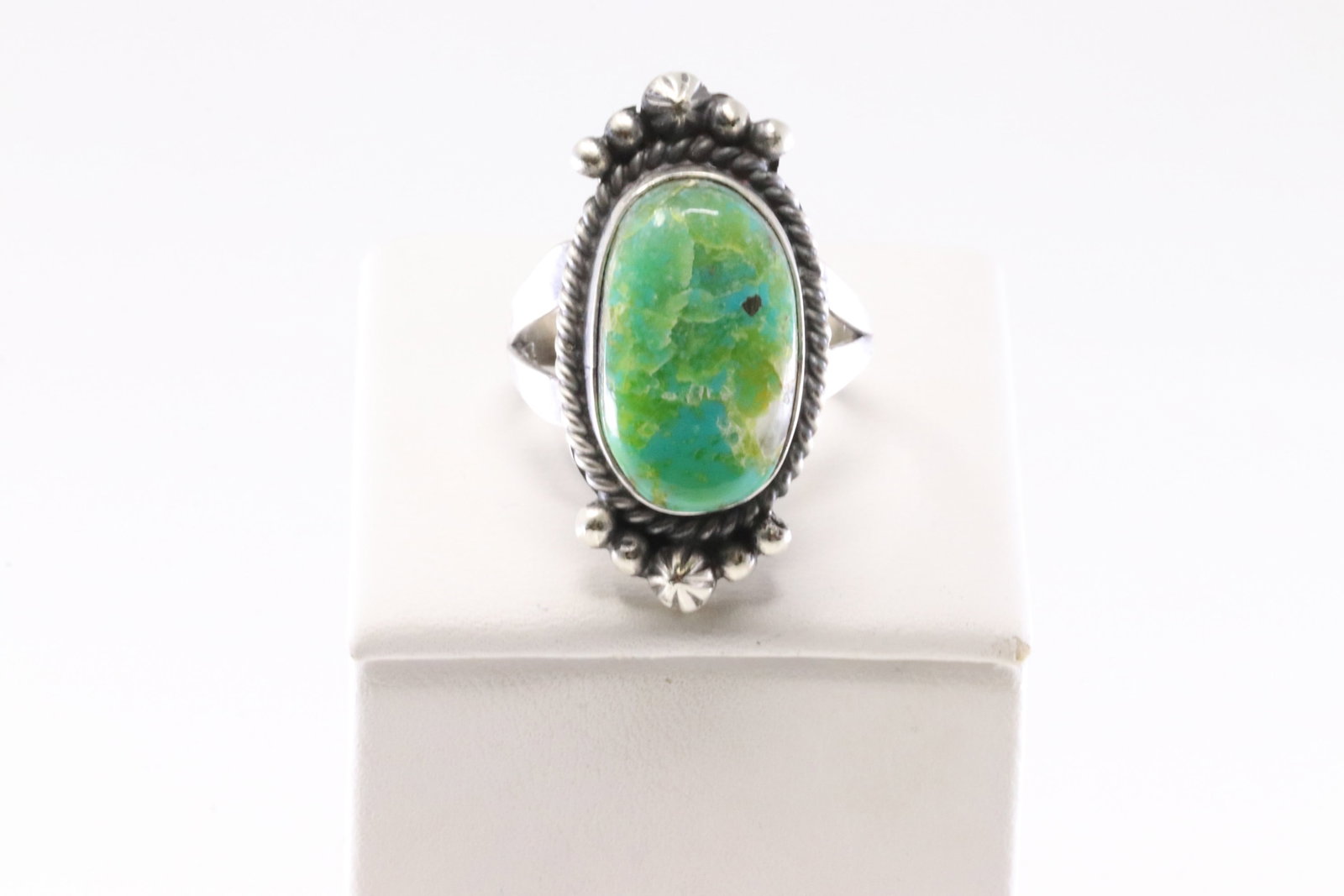 Native America Navajo Sterling Silver Turquoise Ring By F. (1 of 4)
