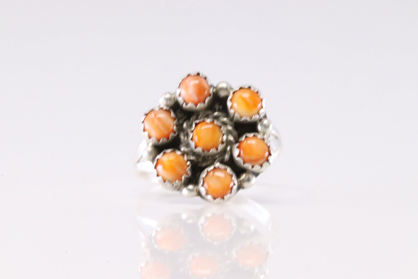 Native America Navajo Sterling Silver Spiny Oyster Ring By B. (1 of 4)