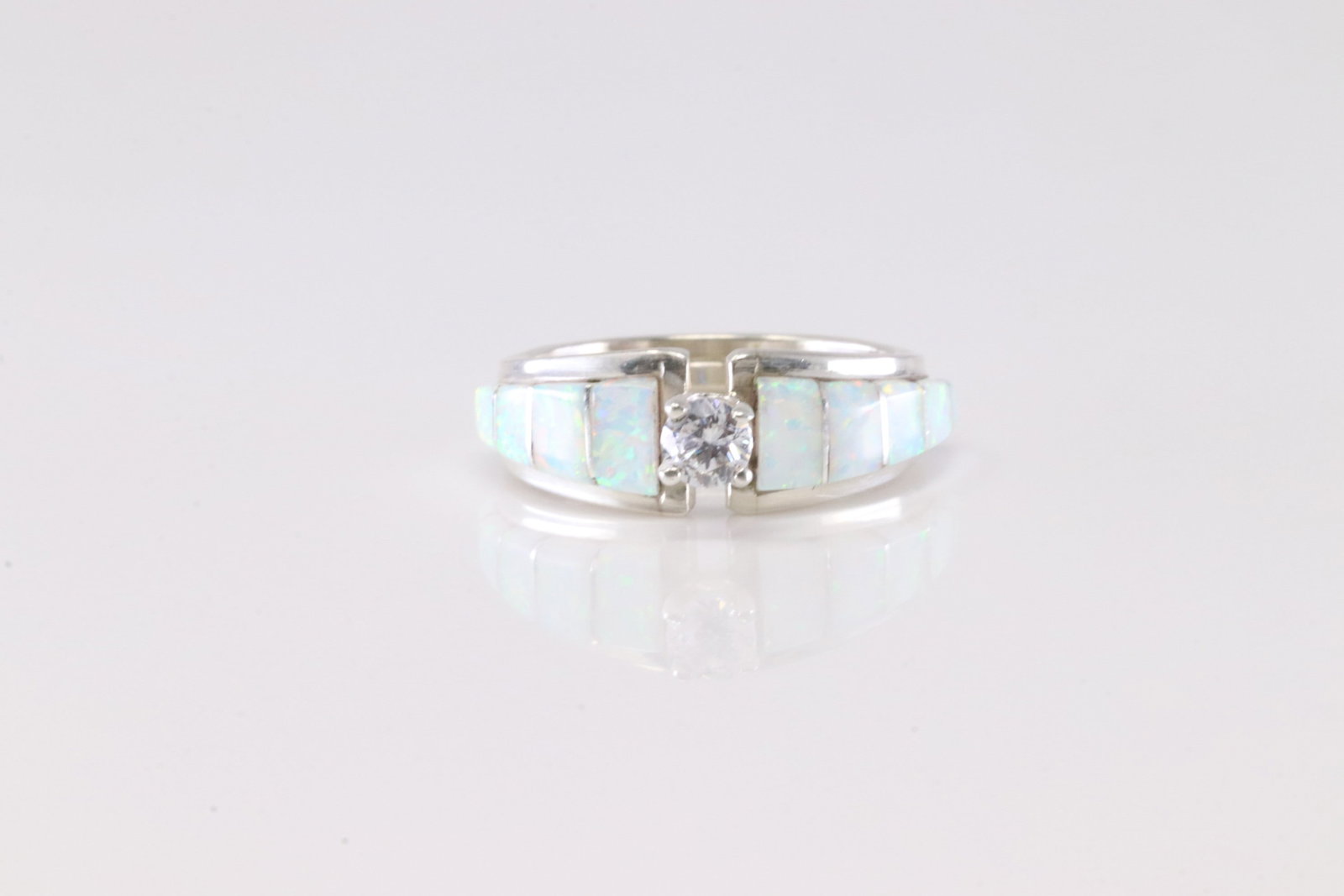 Native America Zuni Sterling Silver Engagement Opal Ring By M.J.S. (1 of 4)