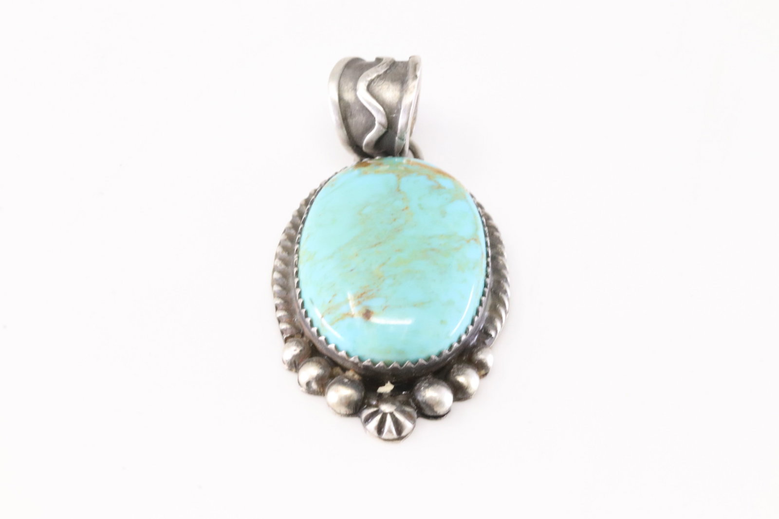 America Sterling Silver Turquoise Pendant. (1 of 3)