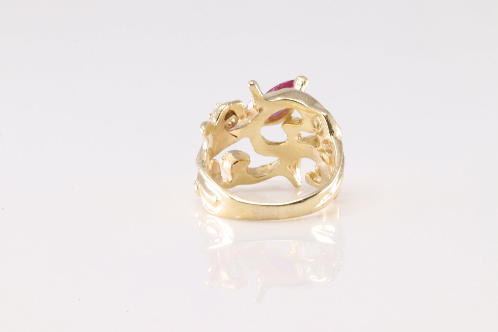 Ruby & Diamond Ring 14Kt. - 4