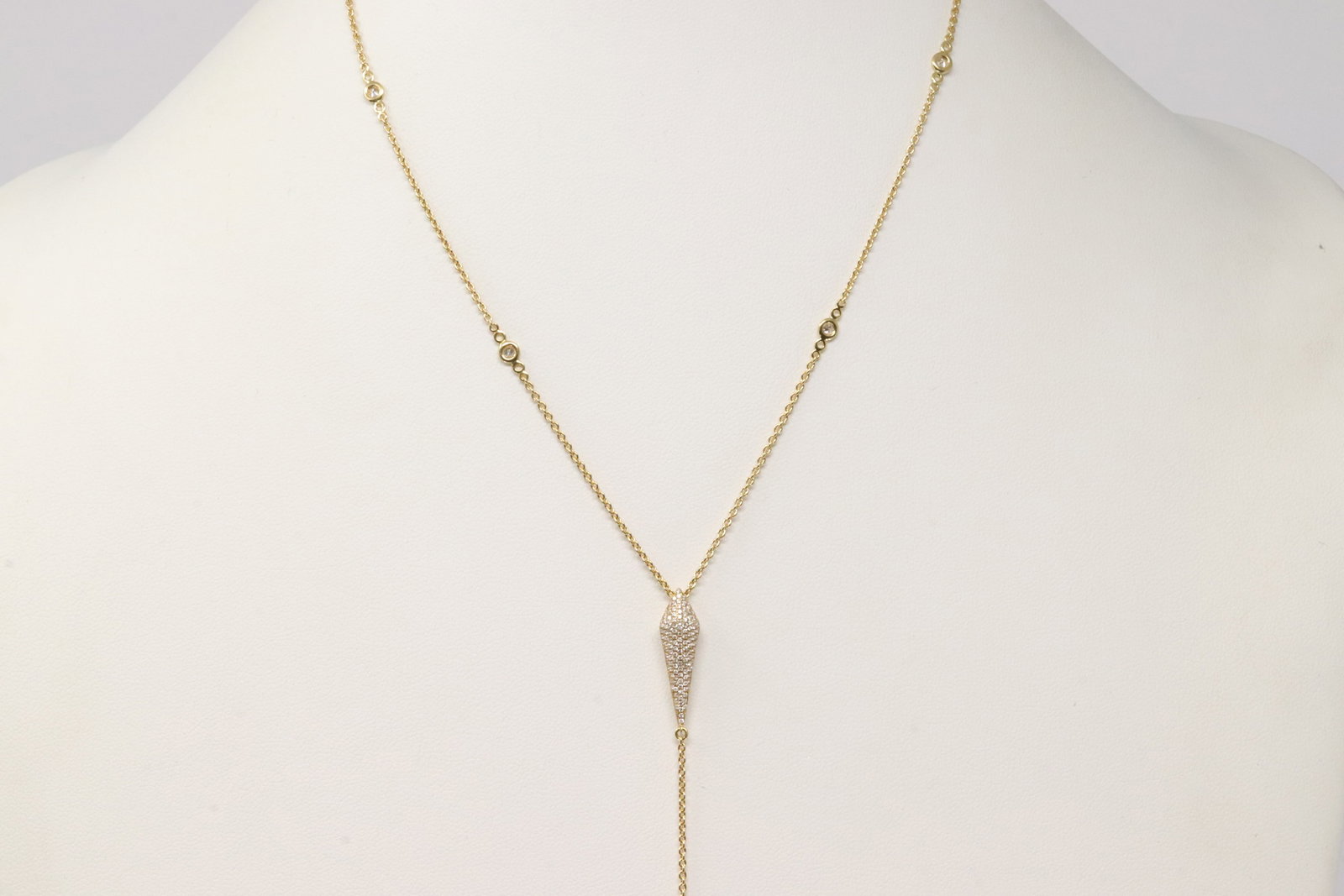 Elegant Diamond Necklace 18Kt.: Ladies 18Kt Yellow Gold Diamond Necklace. Necklace has 3 Strand with Sparkling Diamonds. Necklace length: 18.00" Total weight: 8.36 Grams.