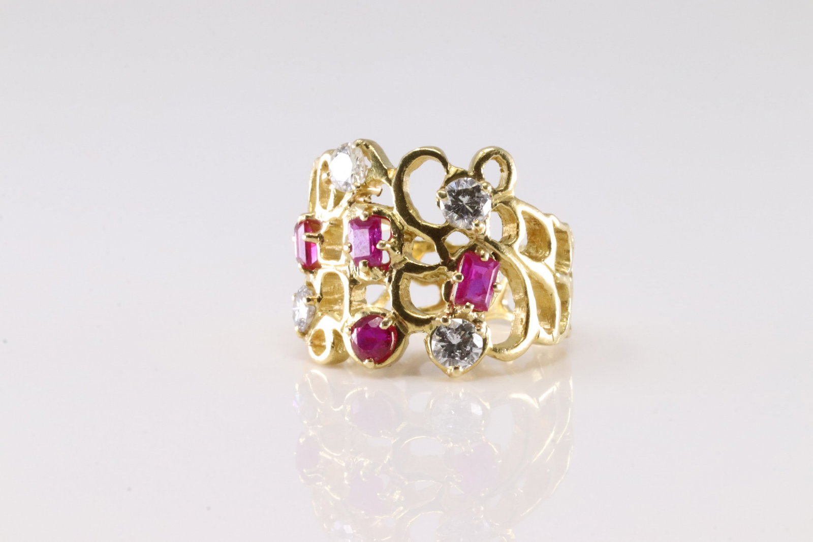 Ruby & Diamond Ring 14Kt. - 3