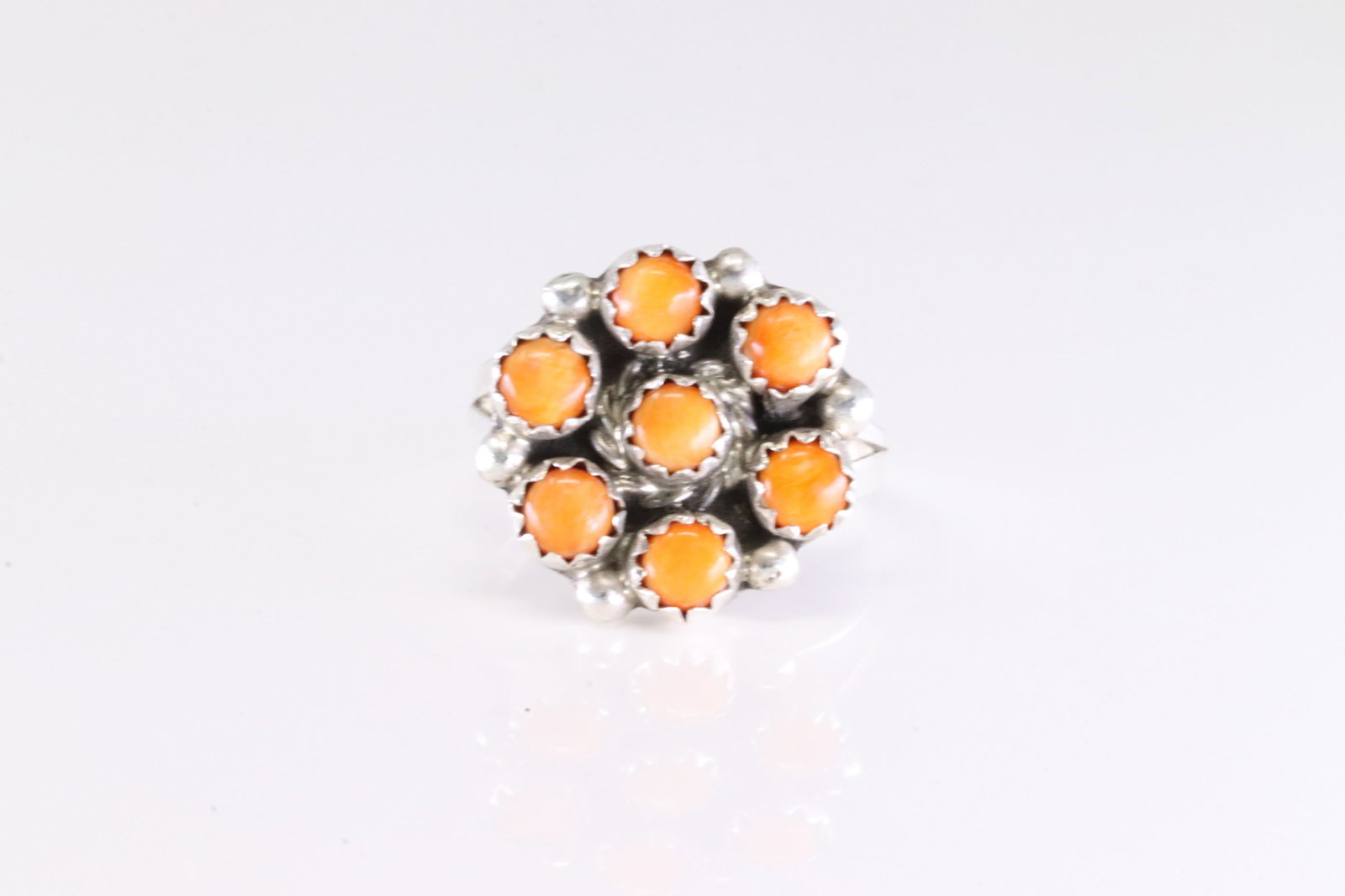 Native America Navajo Sterling Silver Spiny Oyster Ring By R. (1 of 4)