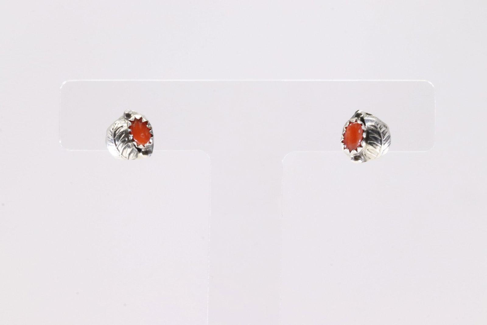 America Sterling Silver Coral Post Earring's.: This is a America Sterling Silver Coral Post Earring's.