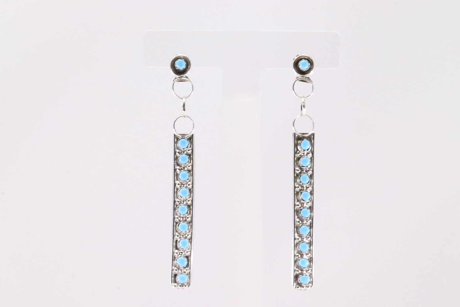 America Sterling Silver Turquoise Post / Dangling Earring's. (1 of 4)