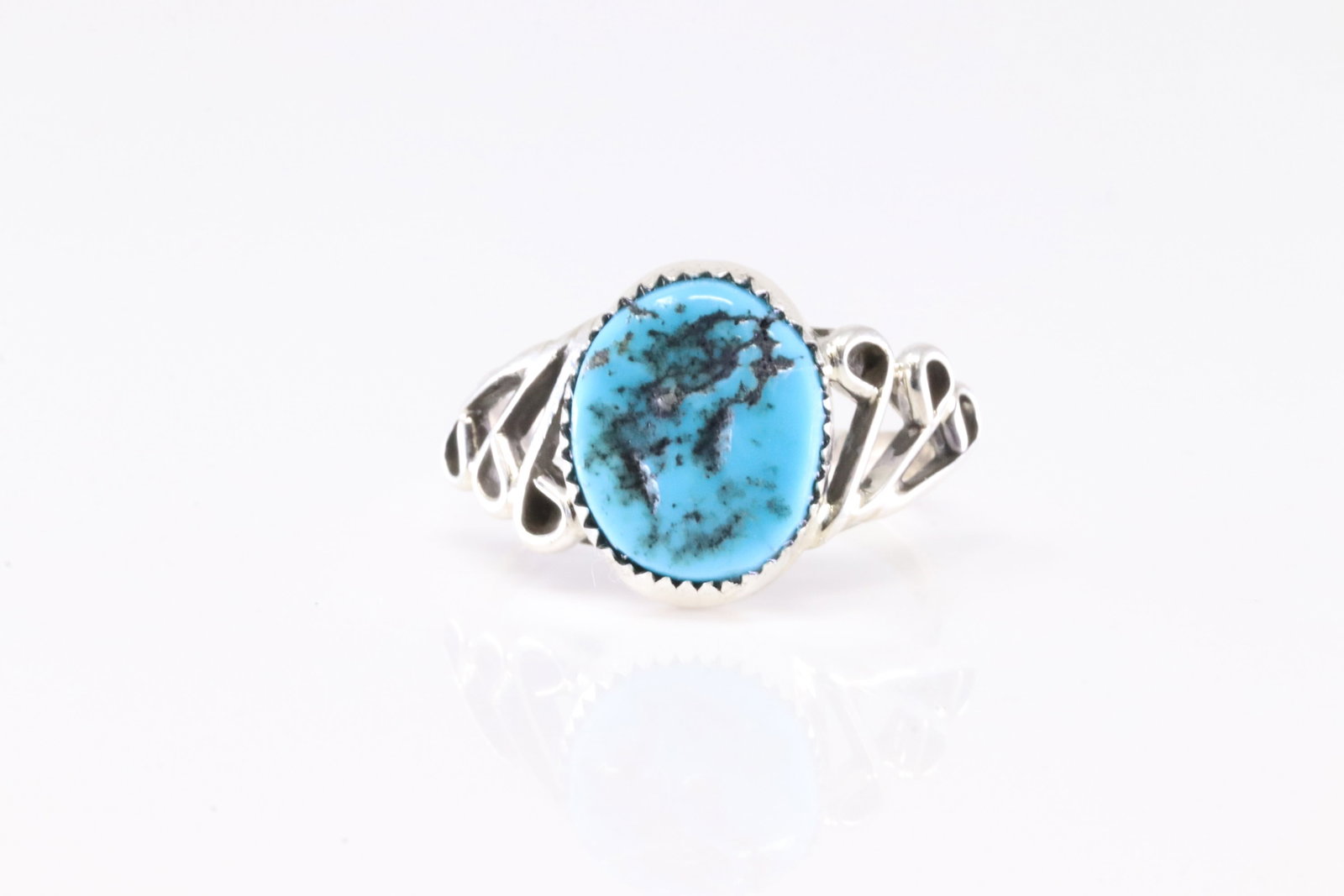 Native America Navajo Sterling Silver Turquoise Ring By B. (1 of 4)