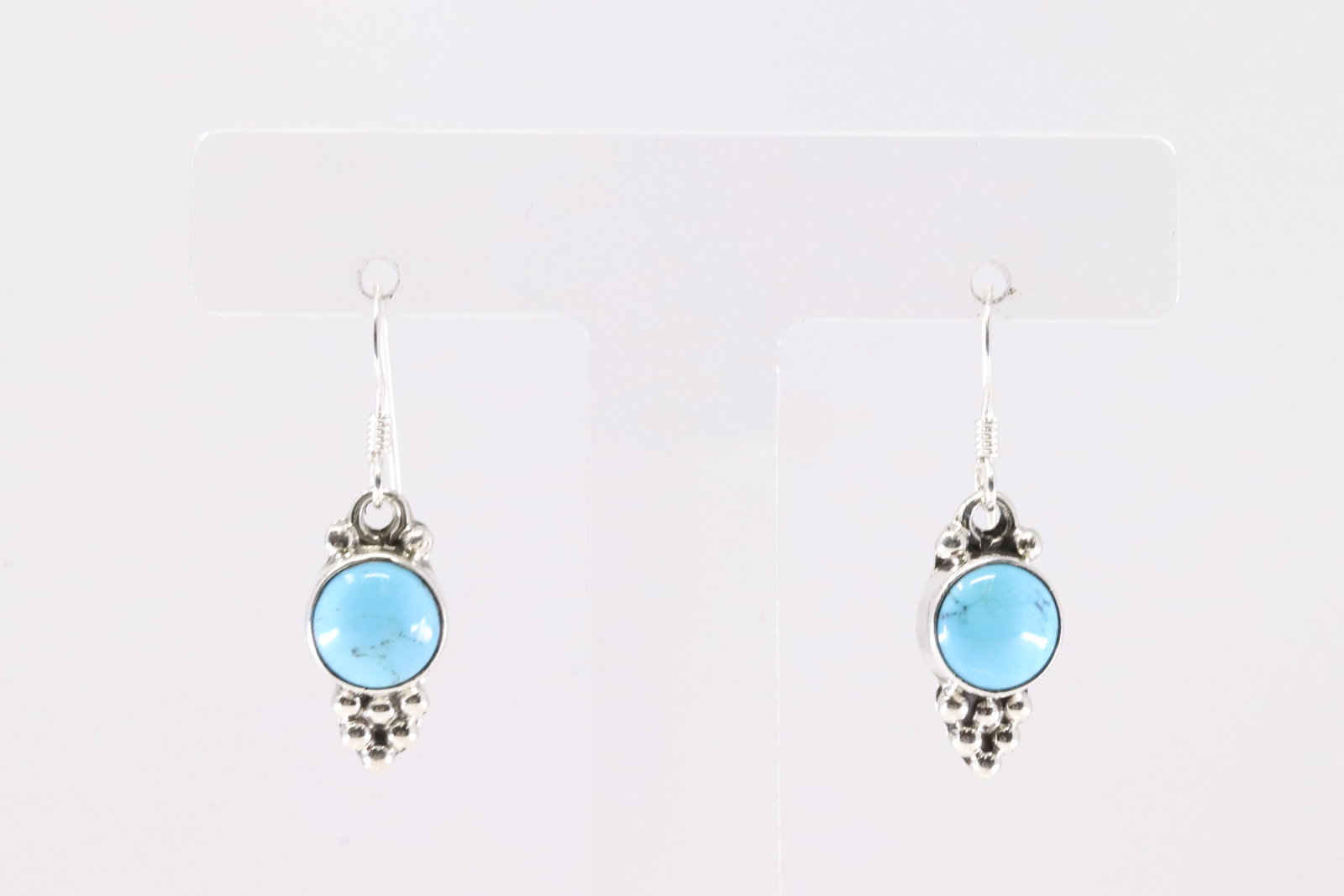 Native America Navajo Sterling Silver Turquoise Dangling Earring's. (1 of 3)