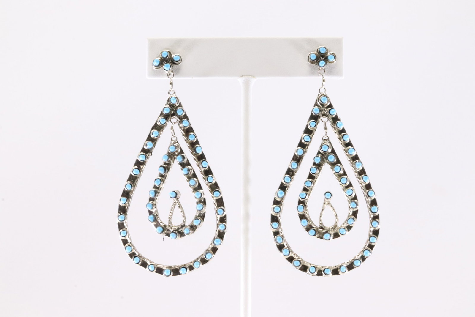America Sterling Silver Turquoise Post / Dangling Earring's.: This is a America Sterling Silver Turquoise Post / Dangling Earring's.