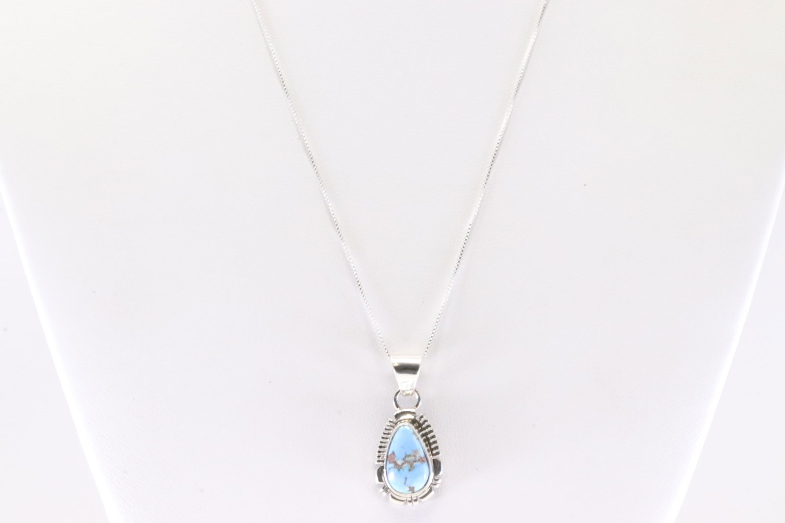 Native America Navajo Sterling Silver Golden Hill Turquoise Pendant By A. With A 925 Necklace.: Thisis a Native America Navajo Sterling Silver Golden Hill Turquoise Pendant By A. With A 925 Necklace. Stamp S. Necklace length: 18.00"
