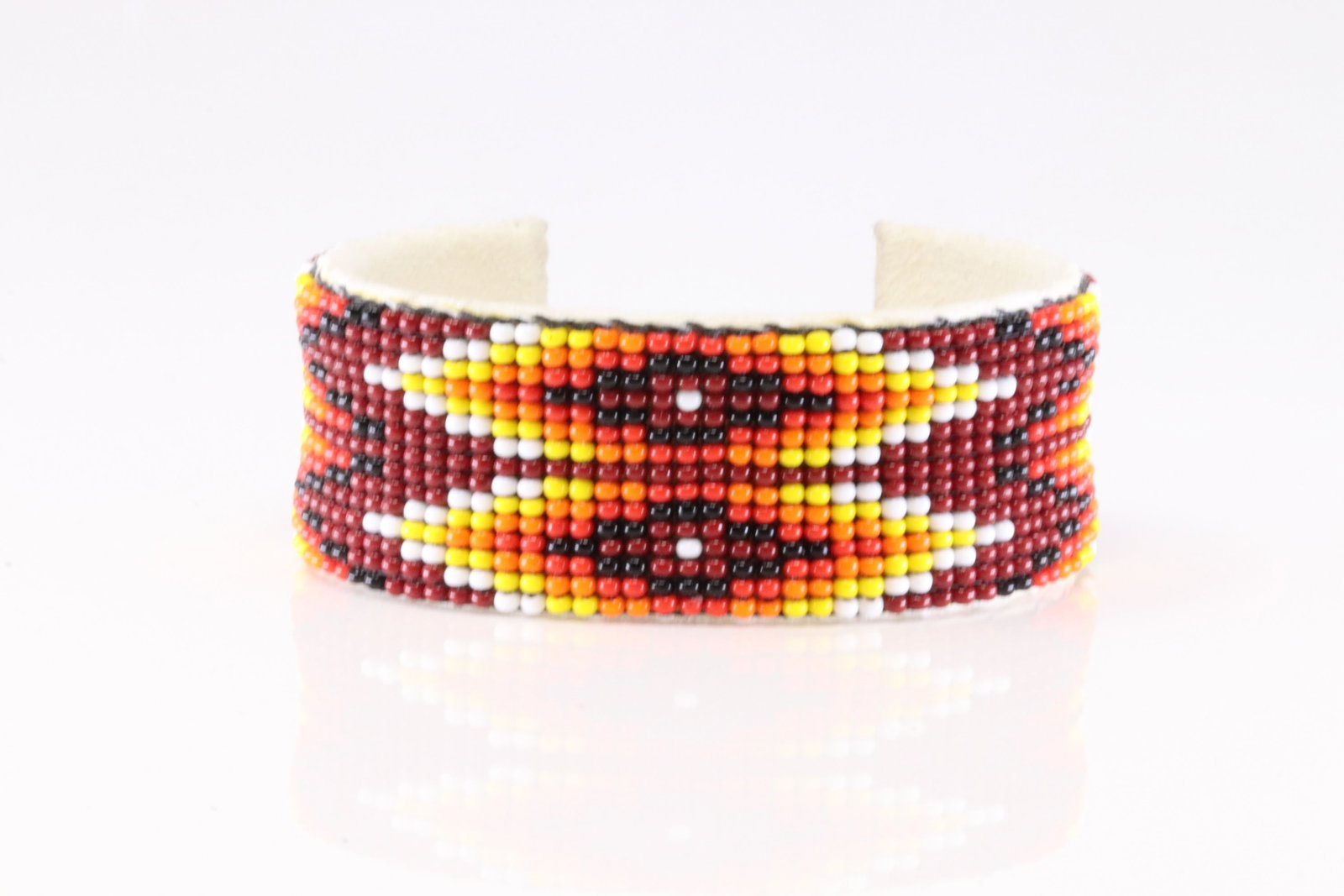 Native America Multicolor Stone Leather Bracelet Cuff. (1 of 4)