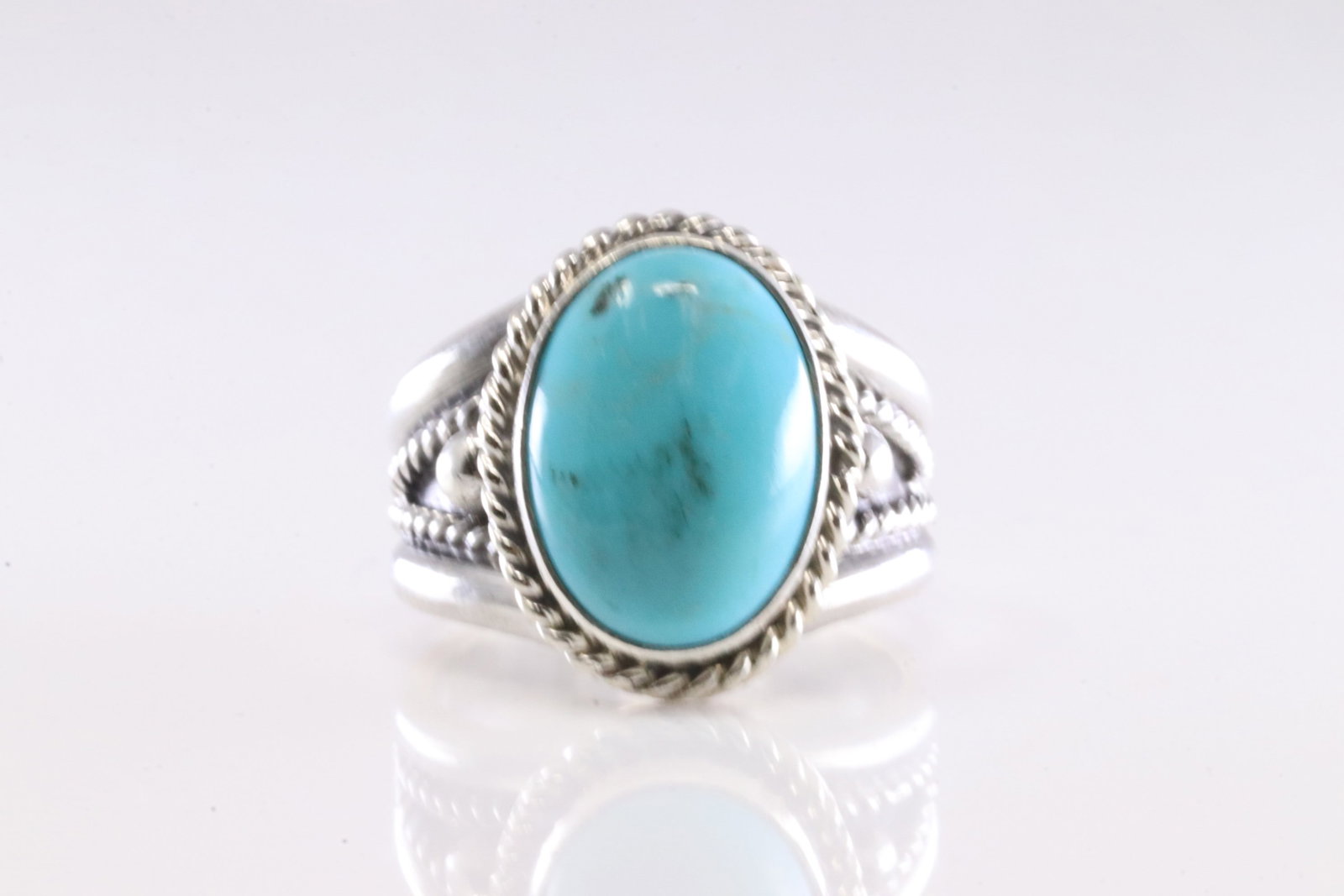 Native America Navajo Sterling Silver Turquoise Ring By Thomas Yazzie. (1 of 3)