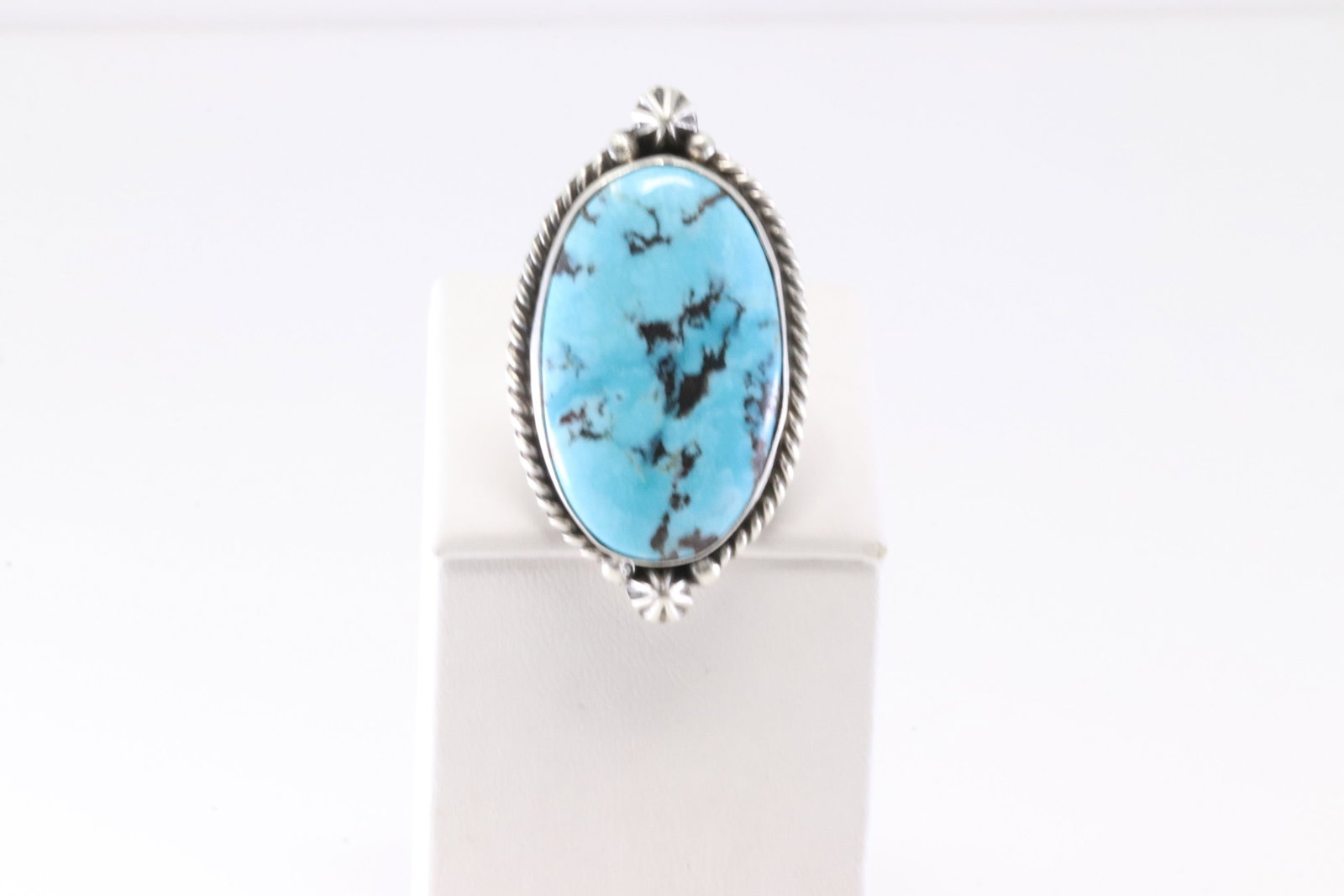 Native America Navajo Sterling Silver Turquoise Ring By Dixon. (1 of 4)