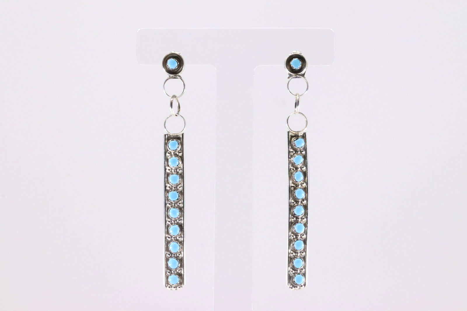America Sterling Silver Turquoise Post / Dangling Earring's.: This is a America Sterling Silver Turquoise Post / Dangling Earring's.