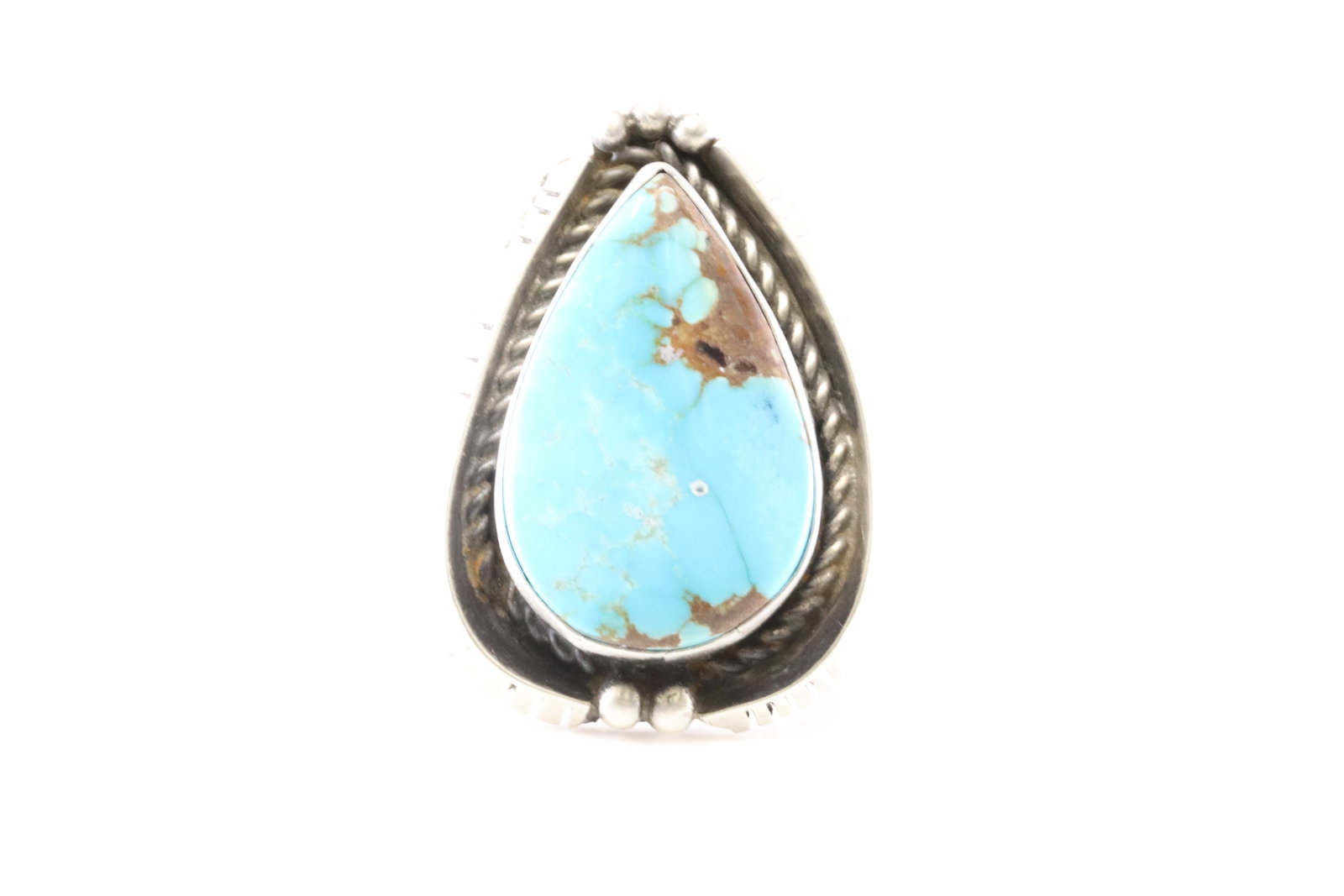 Native America Navajo Sterling Silver Turquoise Ring By LSS.: This is a Native America Navajo Sterling Silver Turquoise Ring By LSS. Stamp LSS. Ring Size: 6.50.