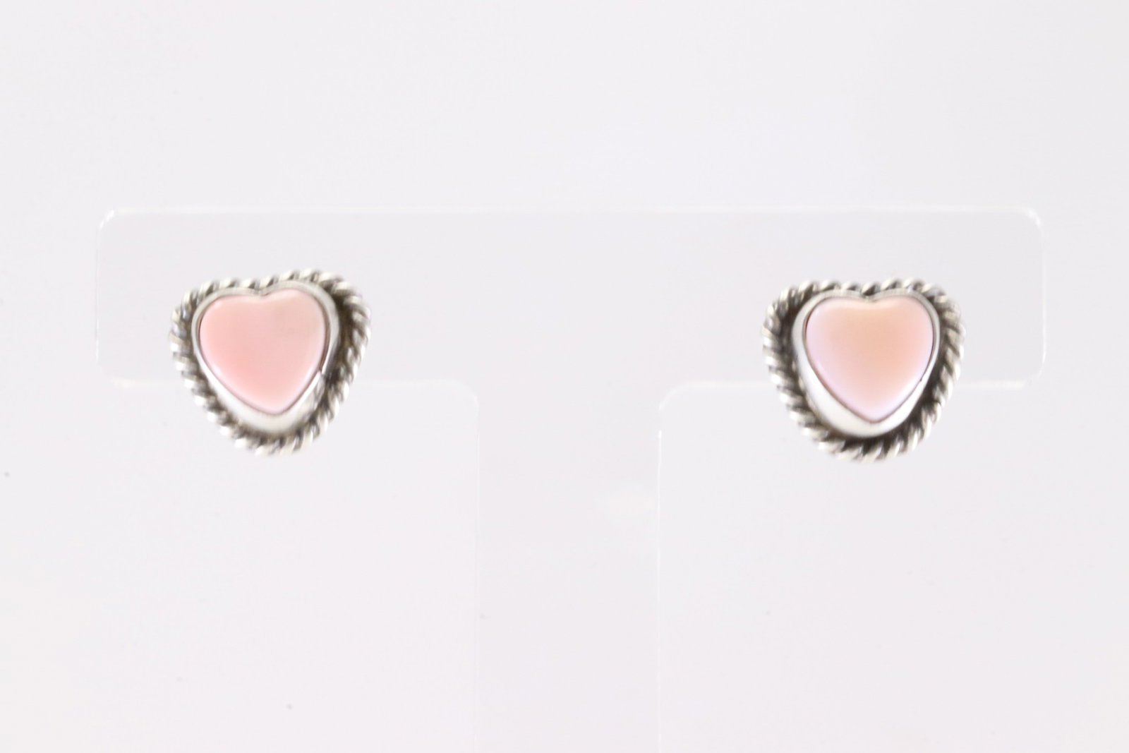 America Sterling Silver Pink Conch Heart Post Earring's.: This is a America Sterling Silver Pink Conch Heart Post Earring's.