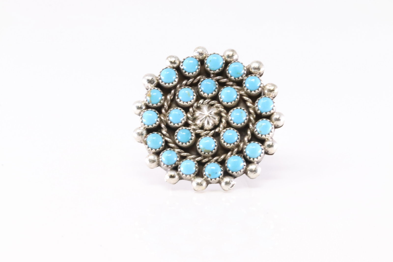 Native America Navajo Sterling Silver Turquoise Ring By F.B.: This is a Native America Navajo Sterling Silver Turquoise Ring By F.B. Ring size: 8.25.