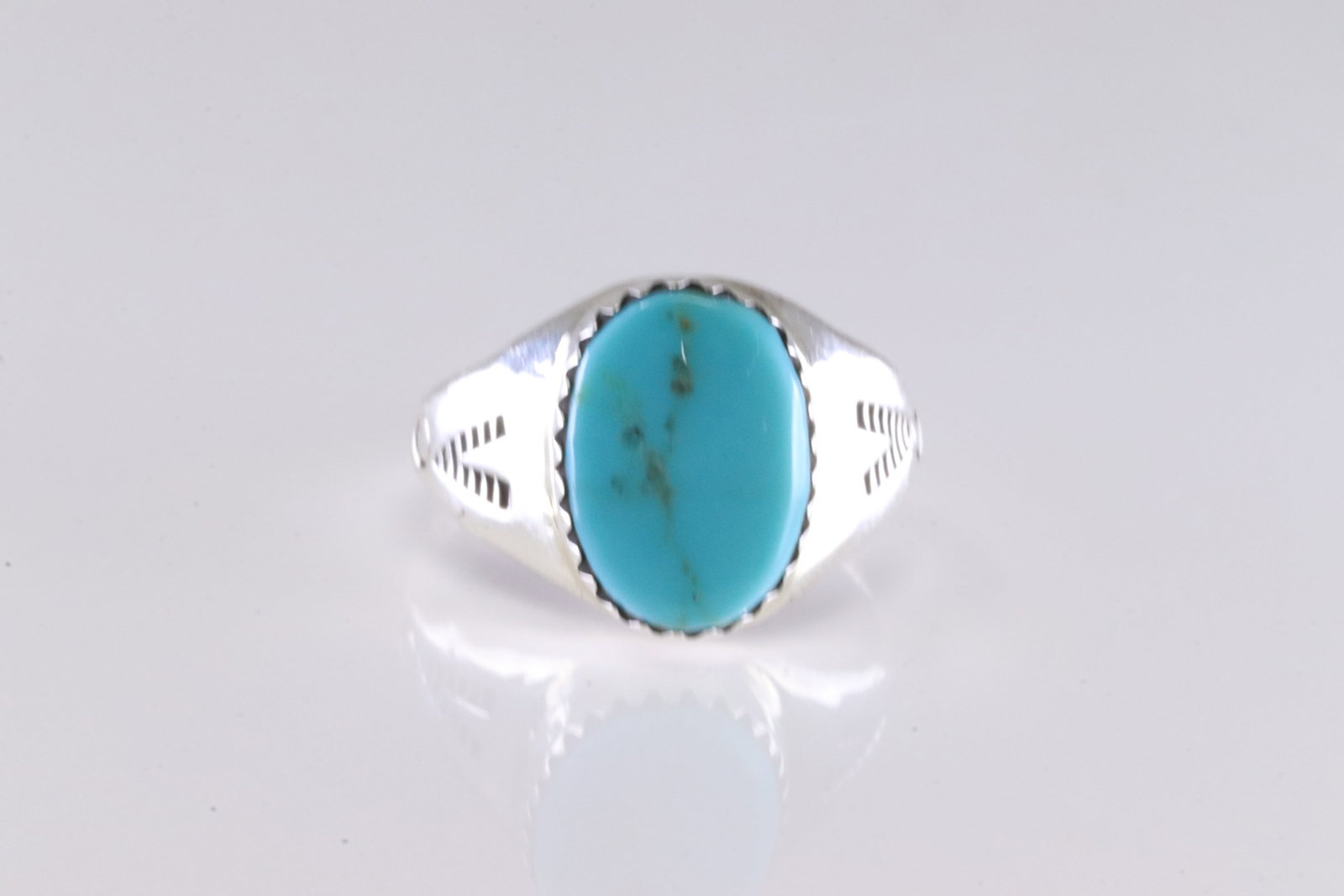 Native America Navajo Sterling Silver Turquoise Ring By ML. (1 of 4)