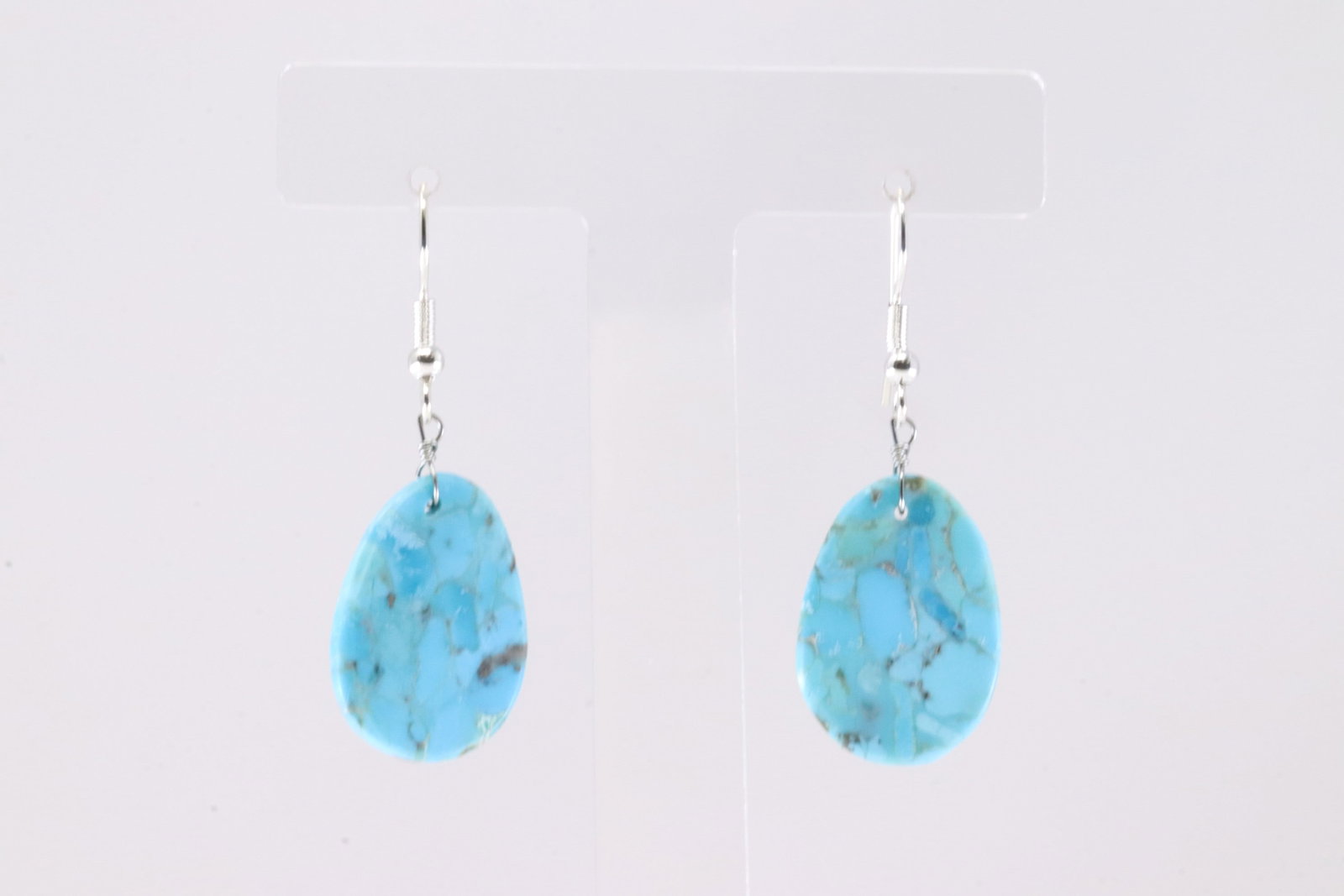 America Sterling Silver Turquoise Dangling Earring's.: This is a America Sterling Silver Turquoise Dangling Earring's.