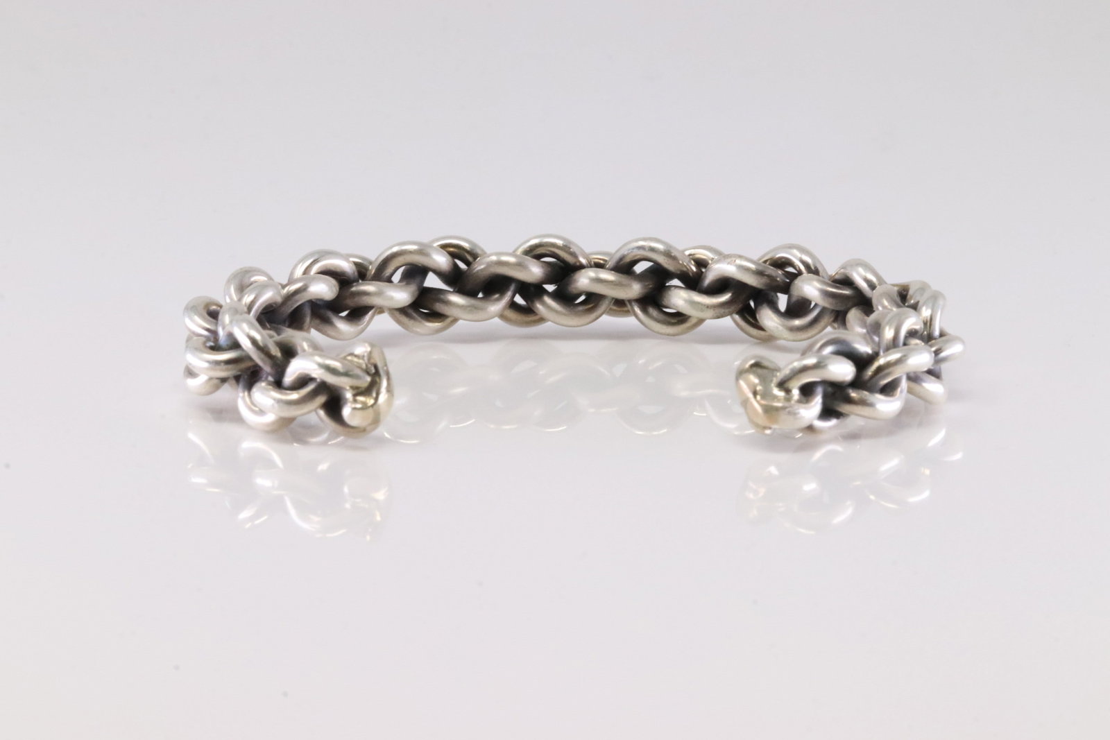 America Sterling Silver Solid Bracelet Cuff. - 4
