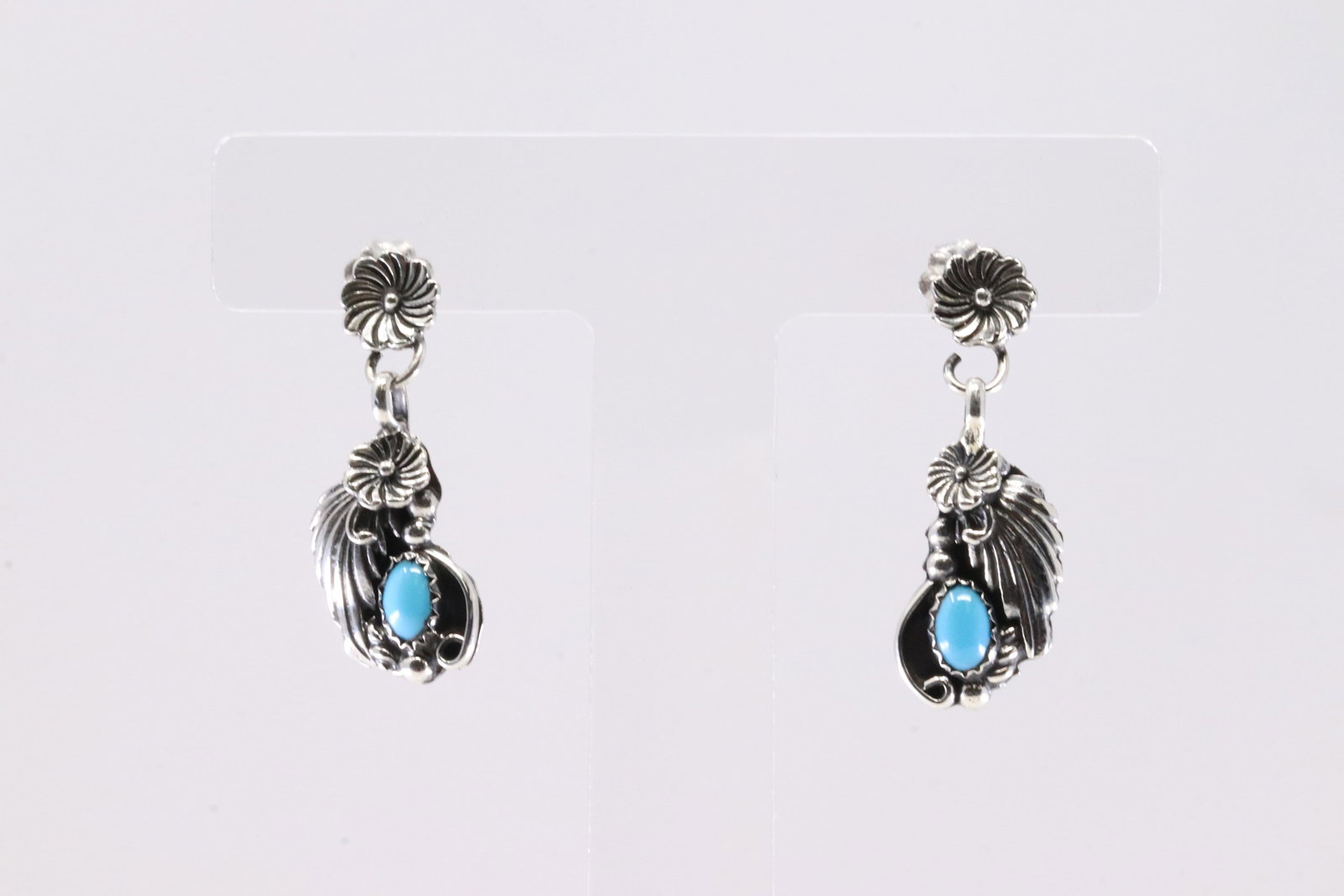 America Sterling Silver Turquoise Post / Dangling Earring's.: This is a America Sterling Silver Turquoise Post / Dangling Earring's.