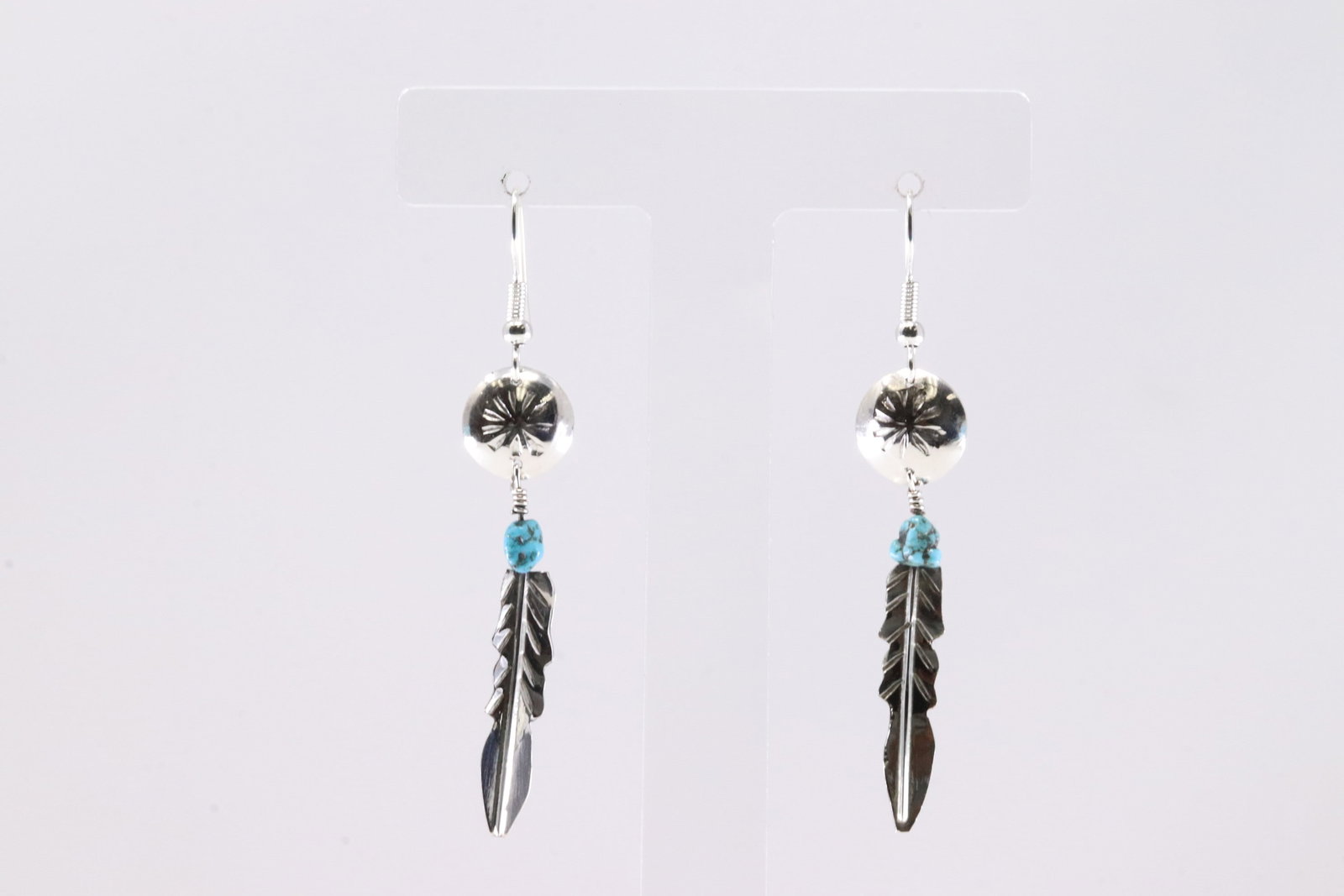 America Sterling Silver Turquoise Dangling Earring's.: This is a America Sterling Silver Turquoise Dangling Earring's.