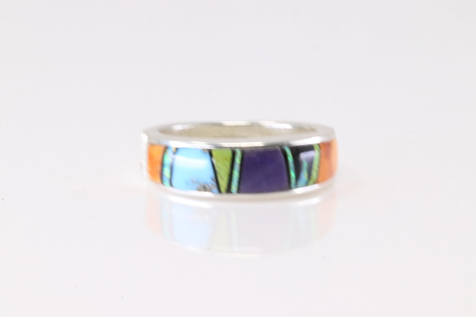 America Sterling Silver Multi-Color Ring. (1 of 4)