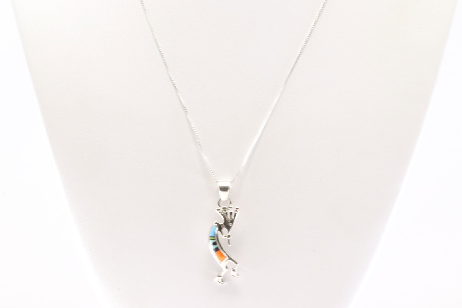 America Sterling Silver Multi-Color Pendant With A 925 Necklace.: This is a America Sterling Silver Multi-Color Pendant With A 925 Necklace. Necklace Length: 18.00.