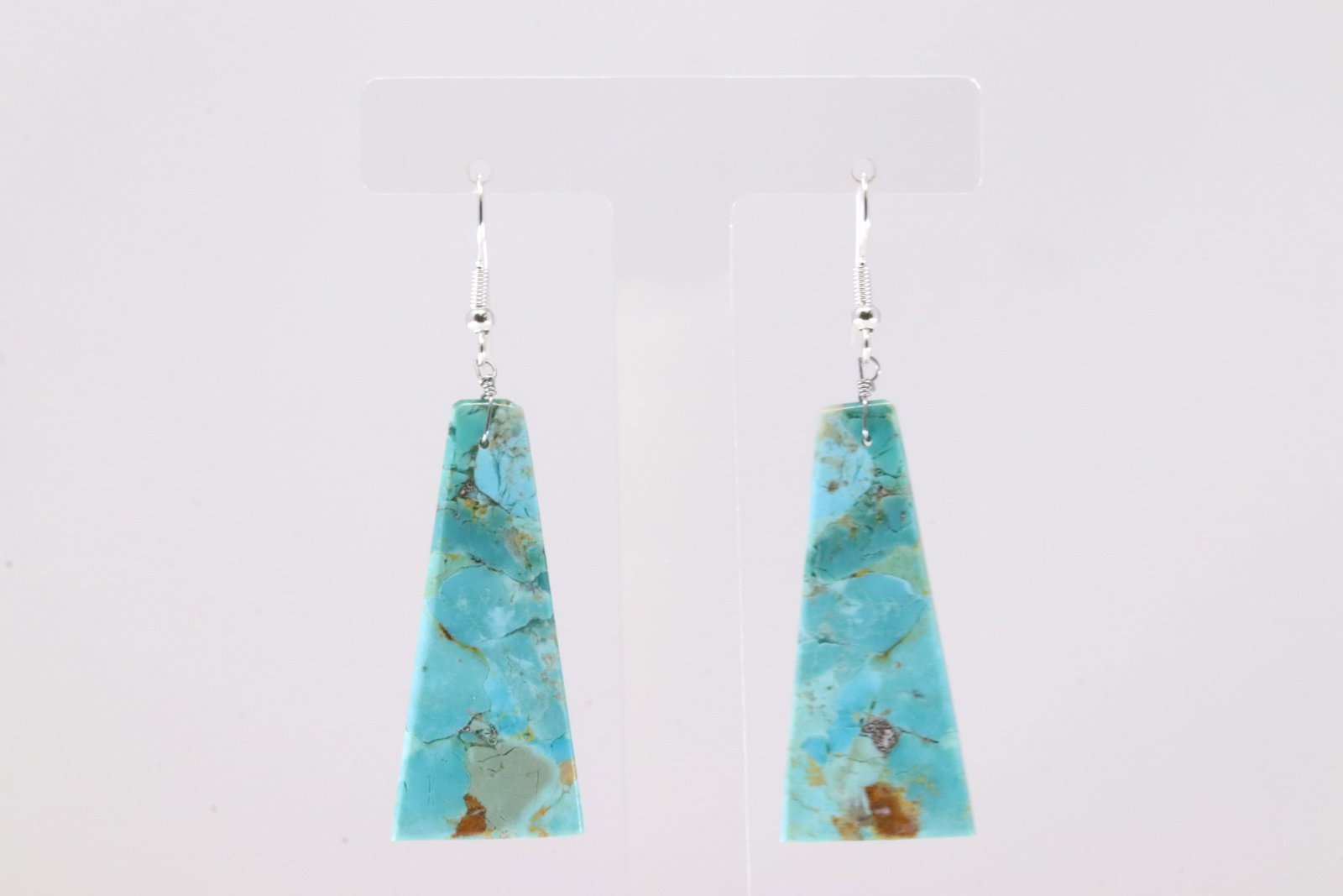 America Sterling Silver Turquoise Dangling Earring's.: This is a America Sterling Silver Turquoise Dangling Earring's.